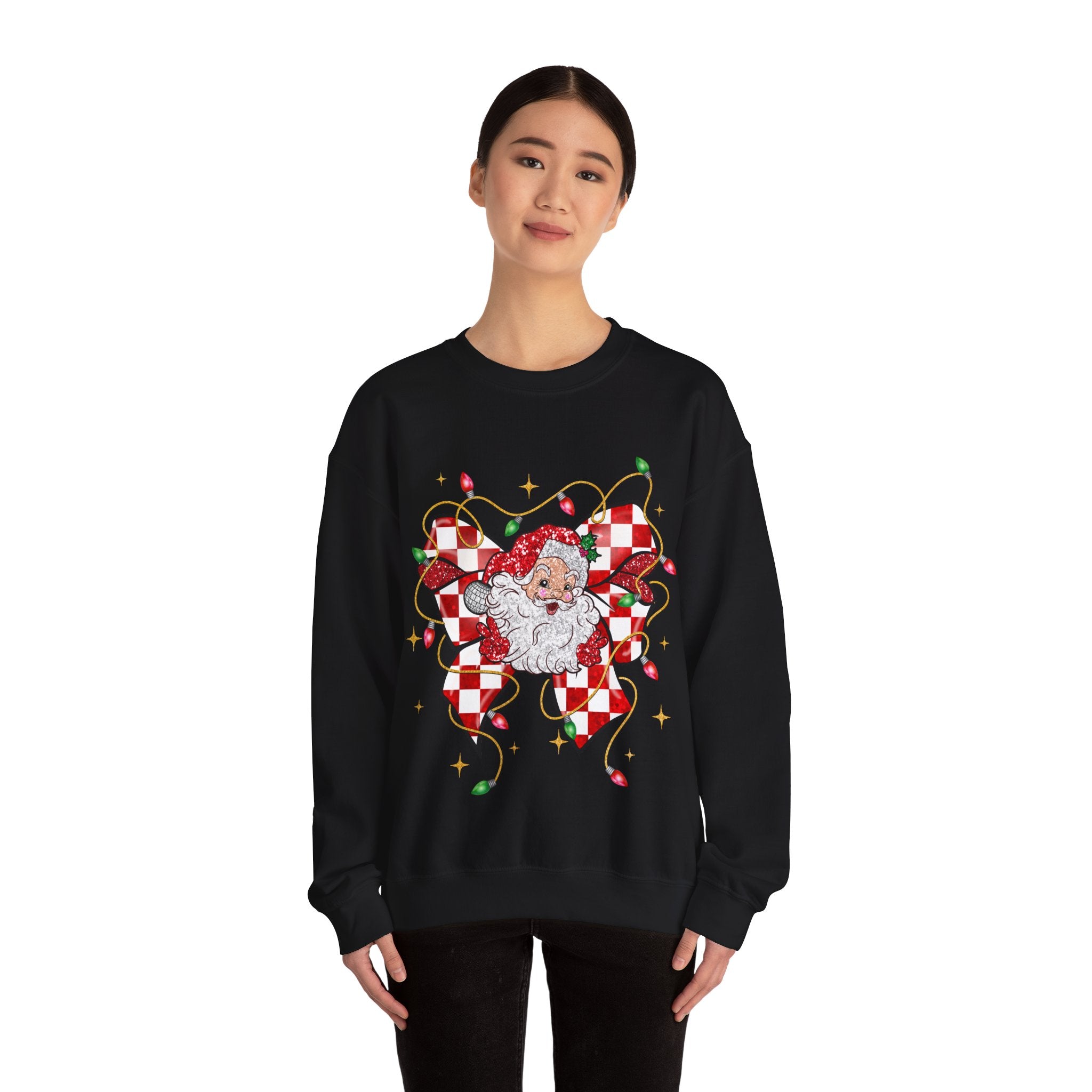 Gildan Festive Santa Heart Crewneck Sweatshirt