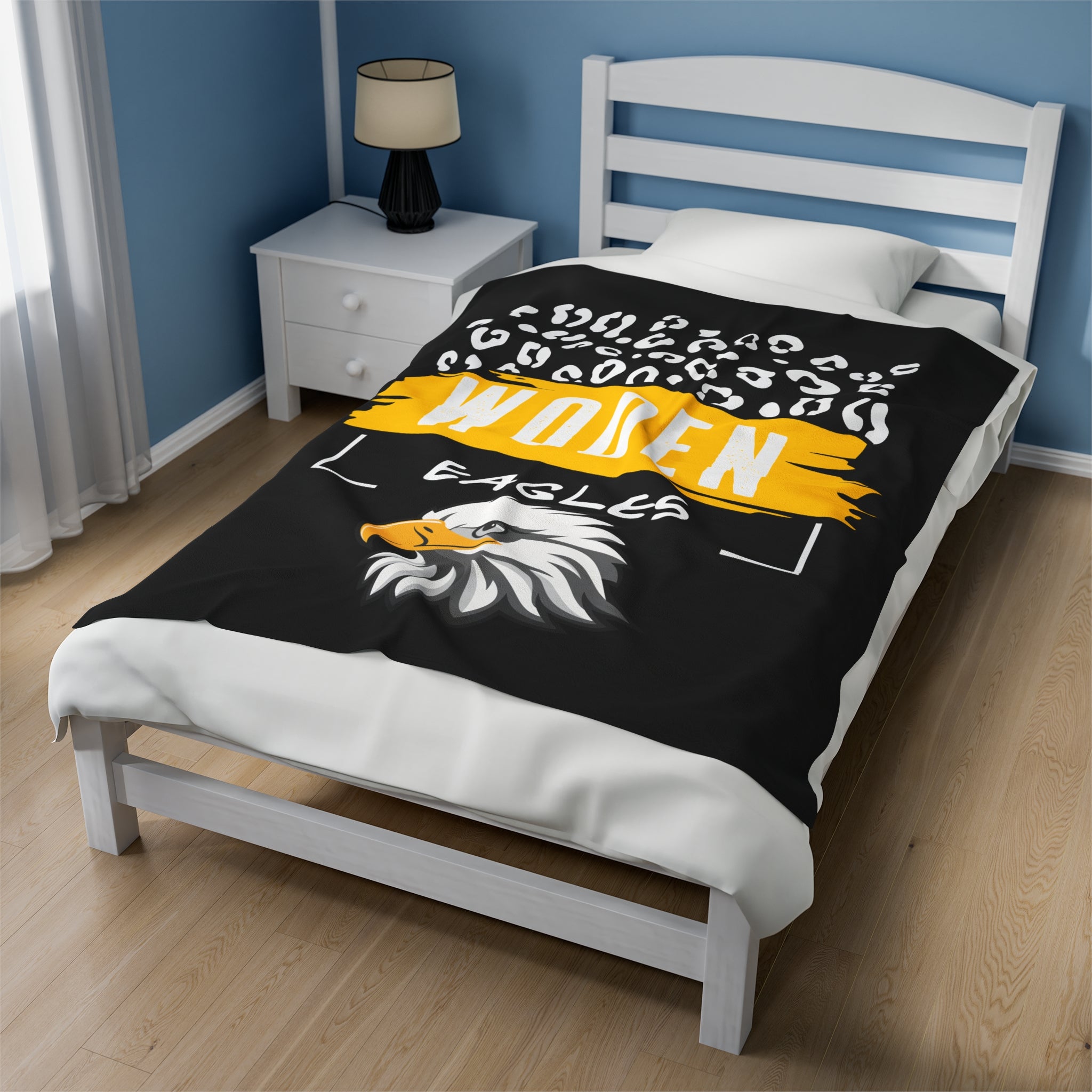 SCHOOL SPIRIT BLANKET | WODEN EAGLES | BLACK LEOPARD FRAME LOGO