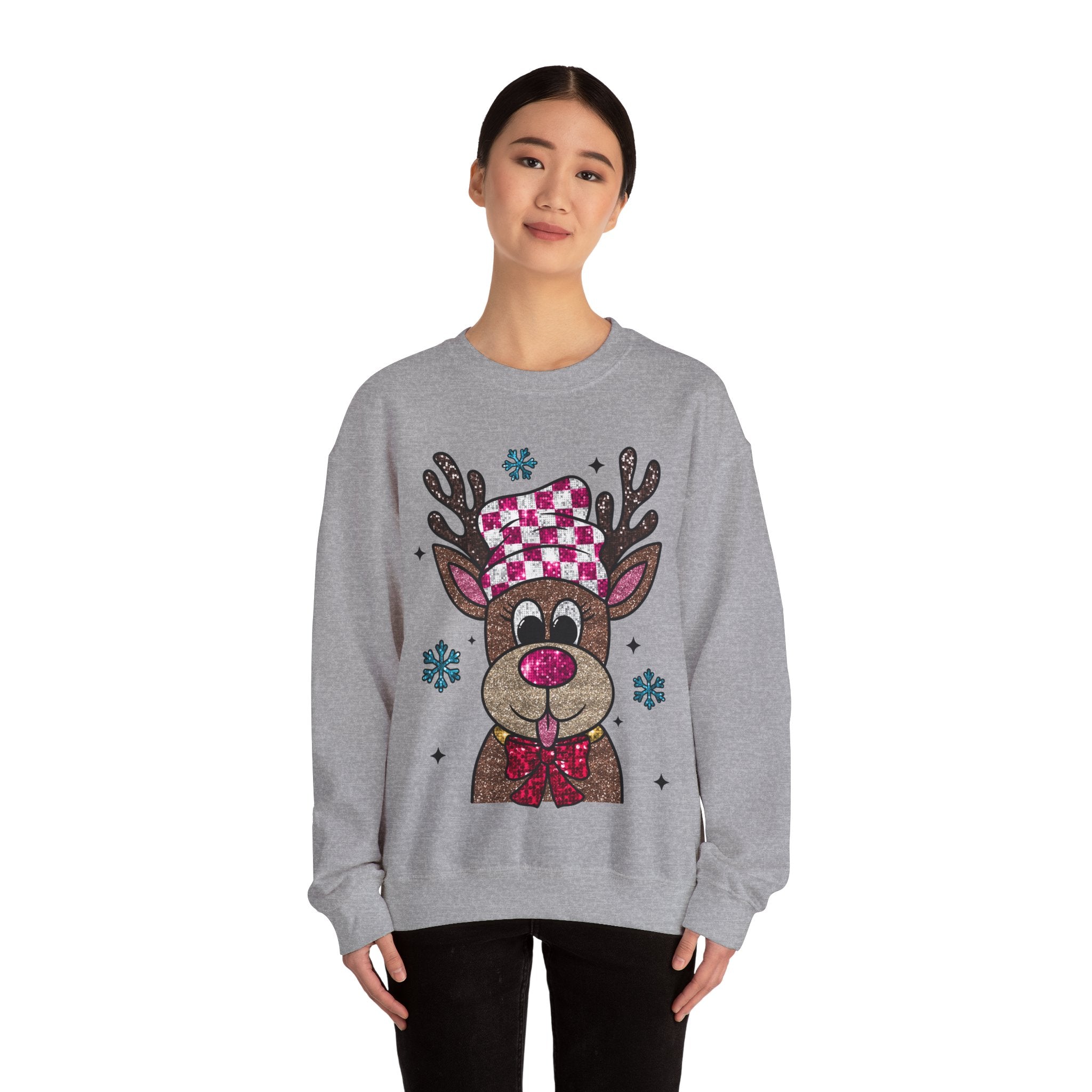 Gildan Cozy Rudolph Christmas Crewneck Sweatshirt