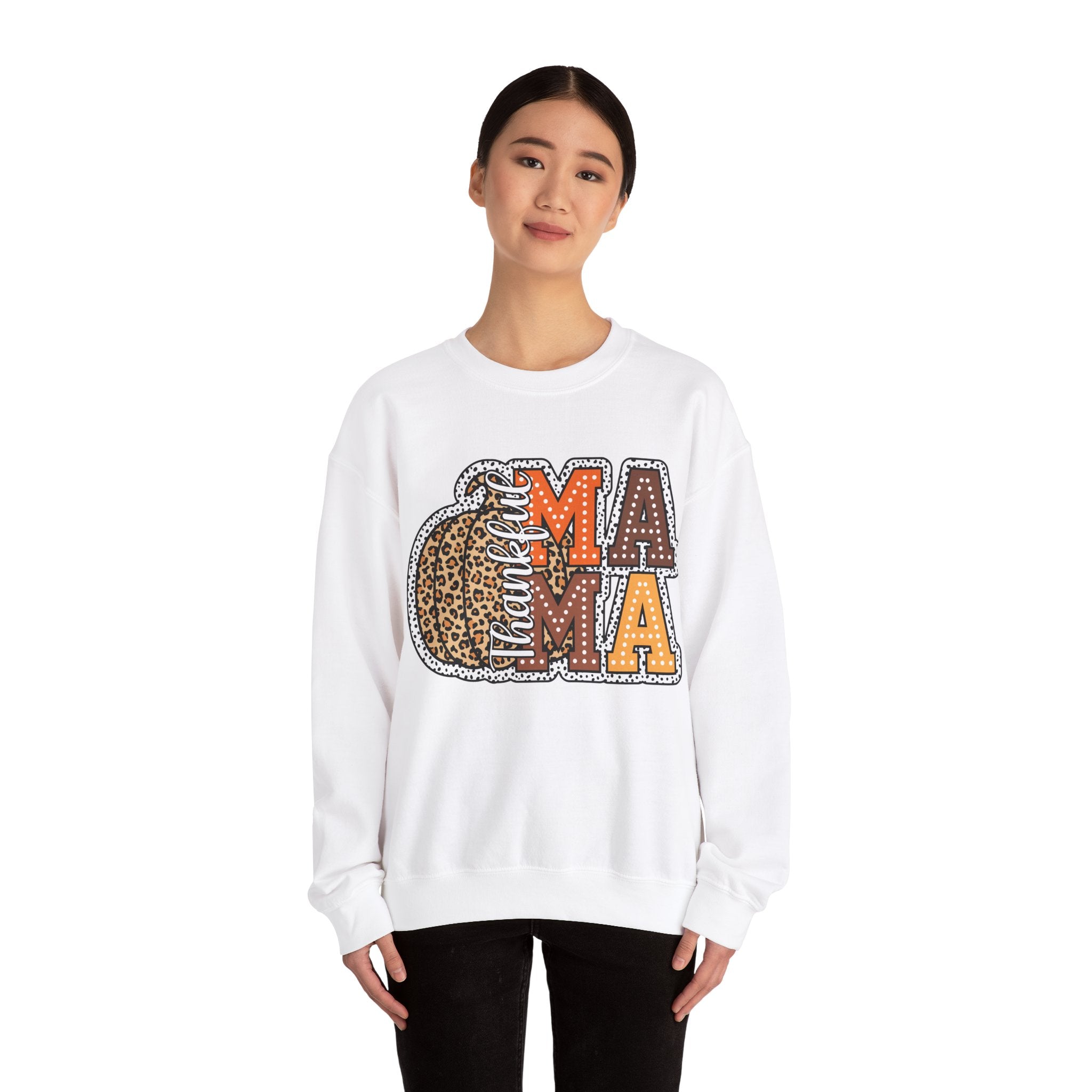 Gildan Leopard Pumpkin Mama Crewneck Sweatshirt - Fall Fashion for Moms