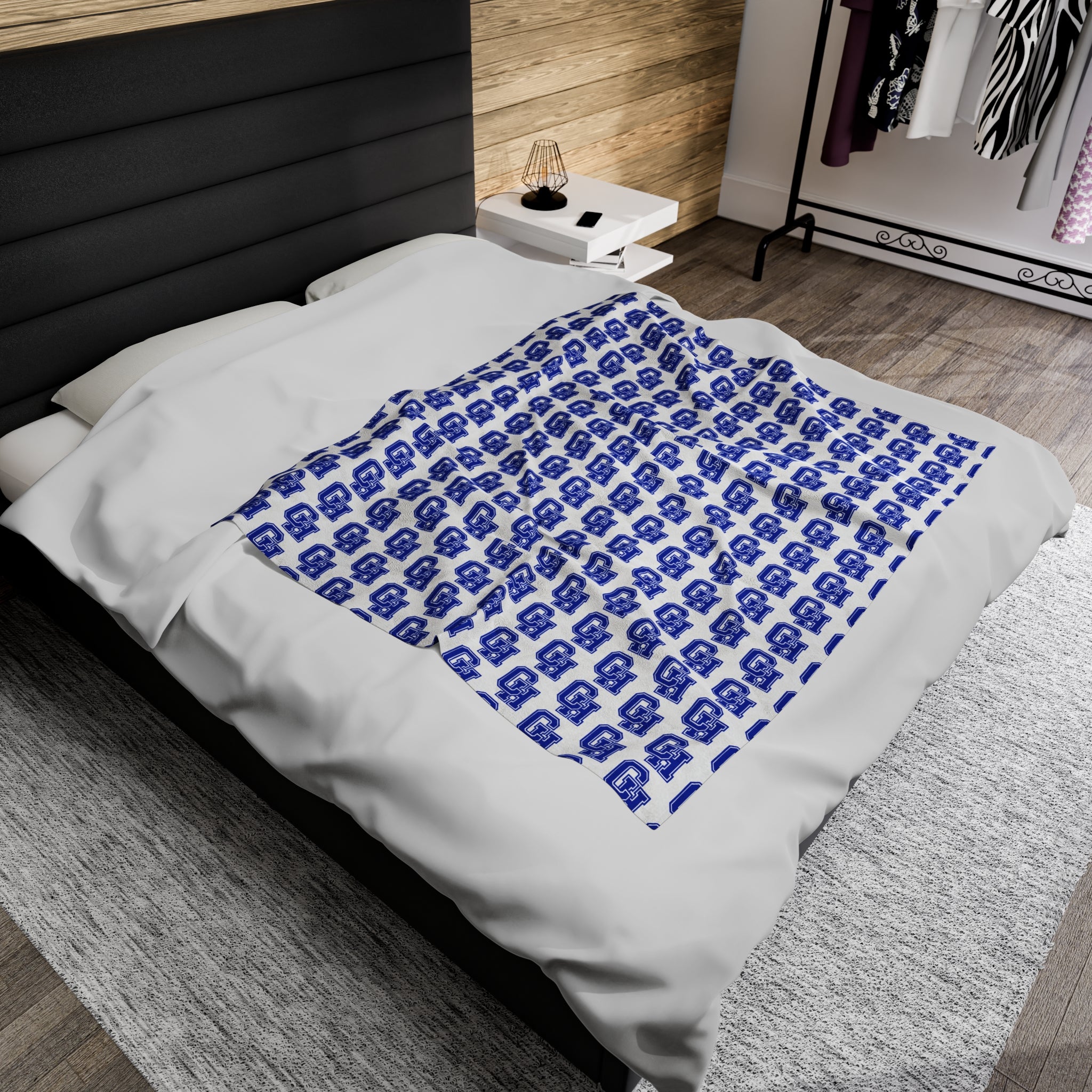 SCHOOL SPIRIT BLANKET | CENTRAL HEIGHTS BLUE DEVILS PATTERN