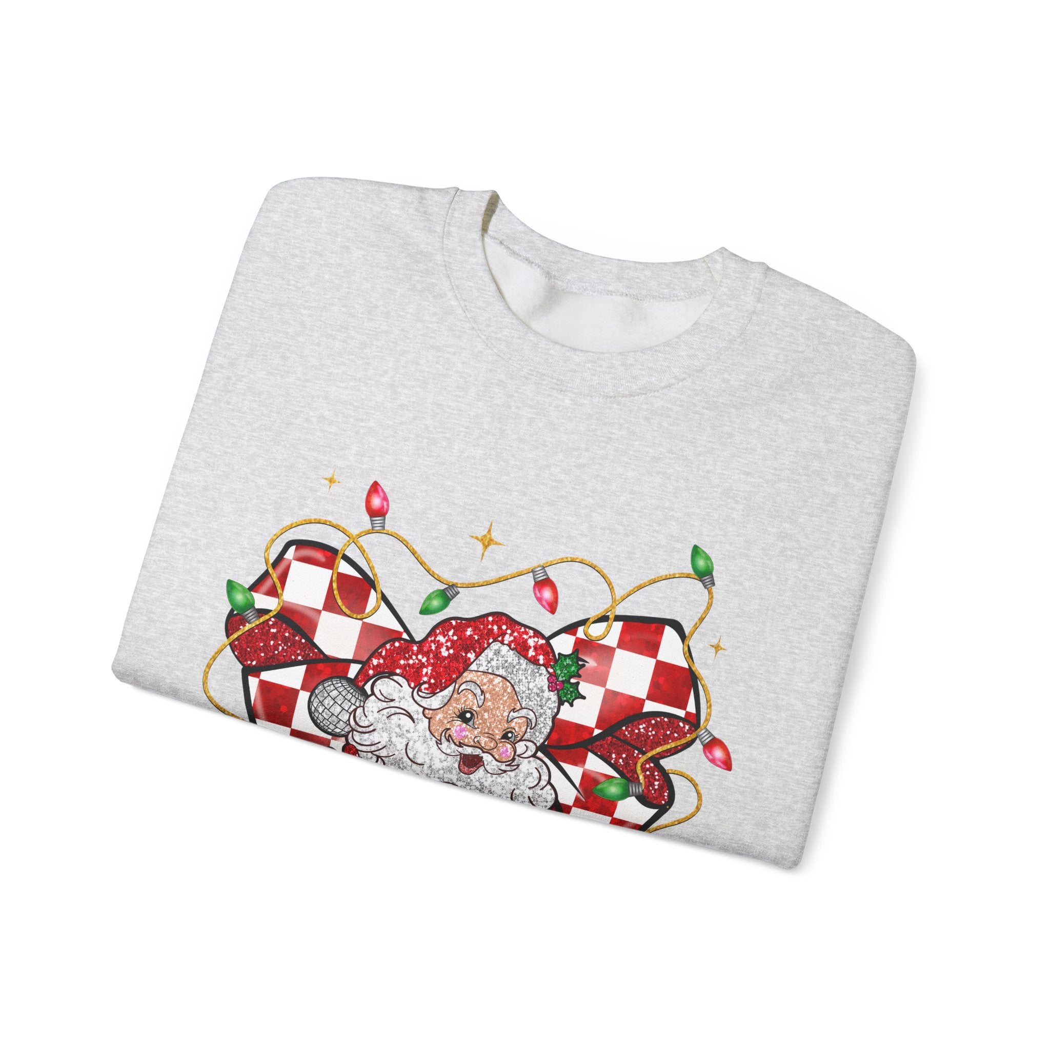 Gildan Festive Santa Heart Crewneck Sweatshirt