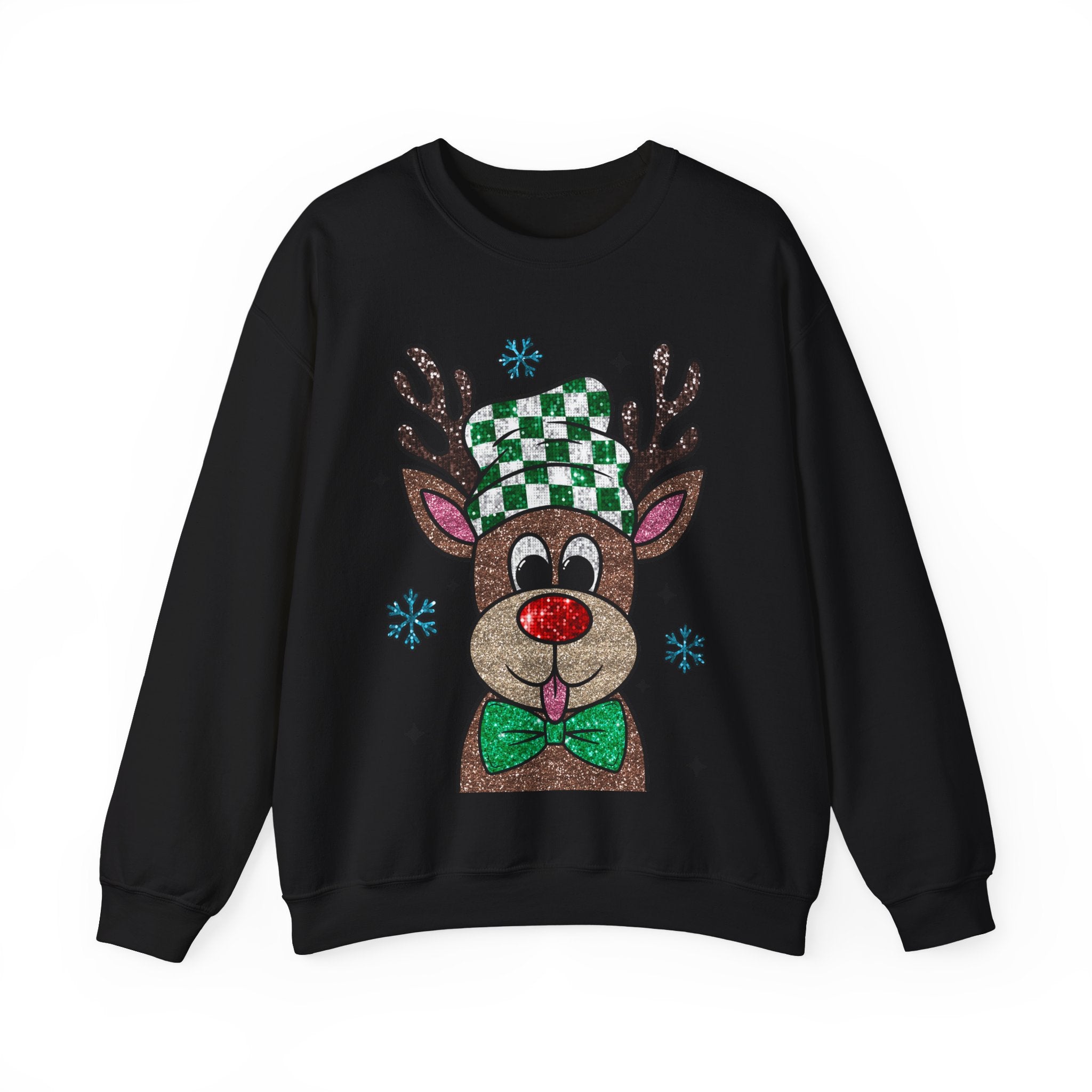 Gildan Festive Reindeer Crewneck Sweatshirt for Holiday Cheer