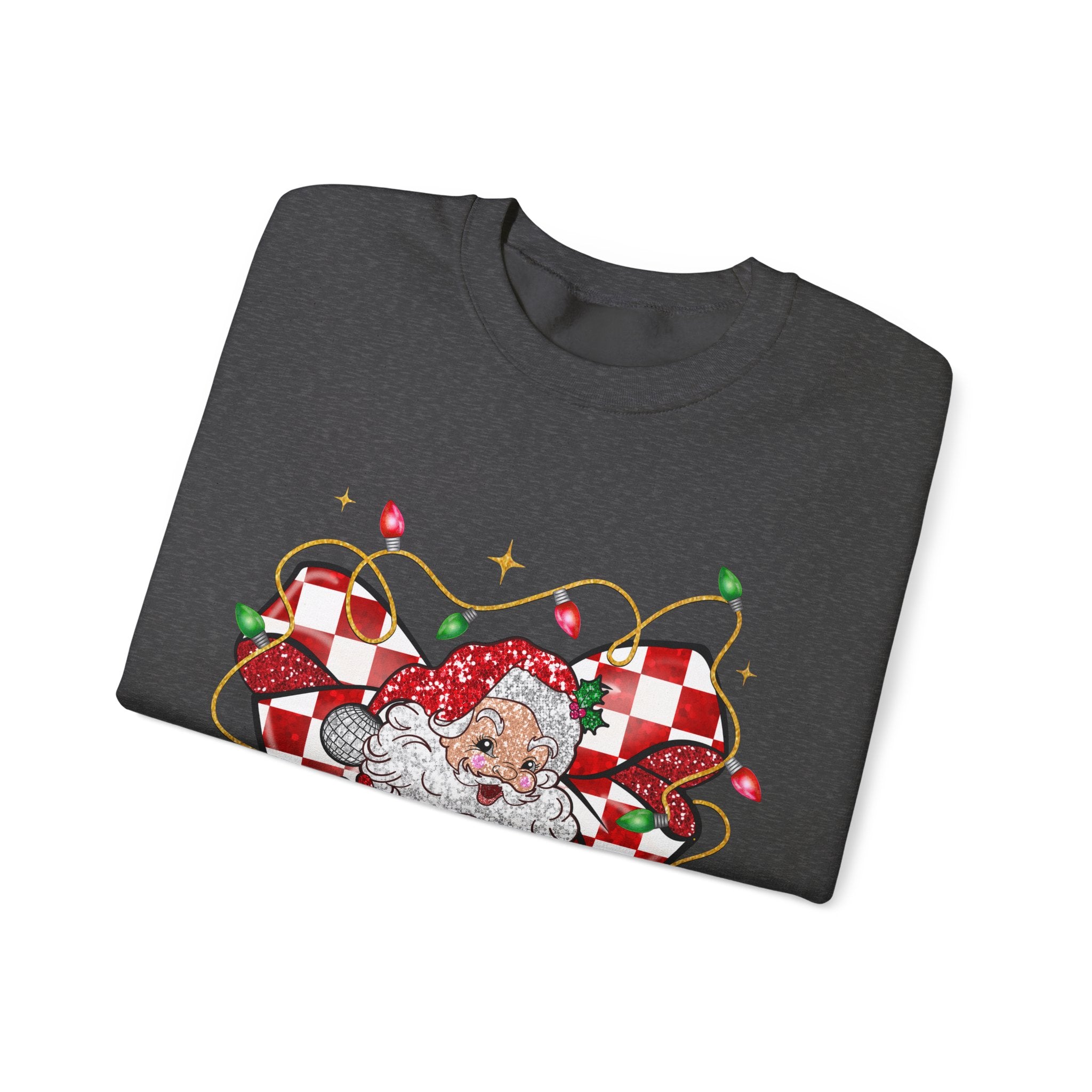 Gildan Festive Santa Heart Crewneck Sweatshirt