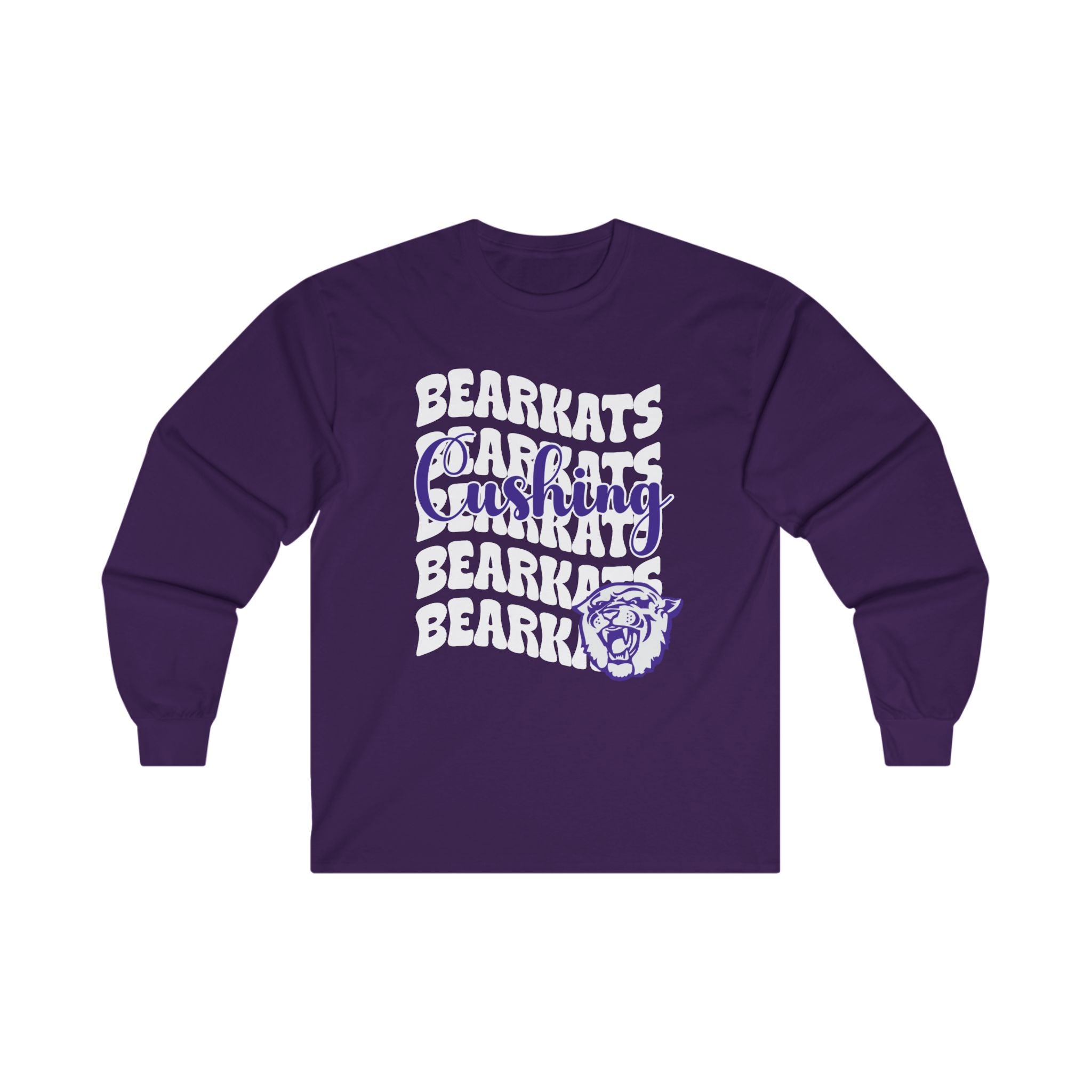 Gildan School Spirit Long Sleeve Tee  | CUSHING BEARKATS | STACKED LOGO