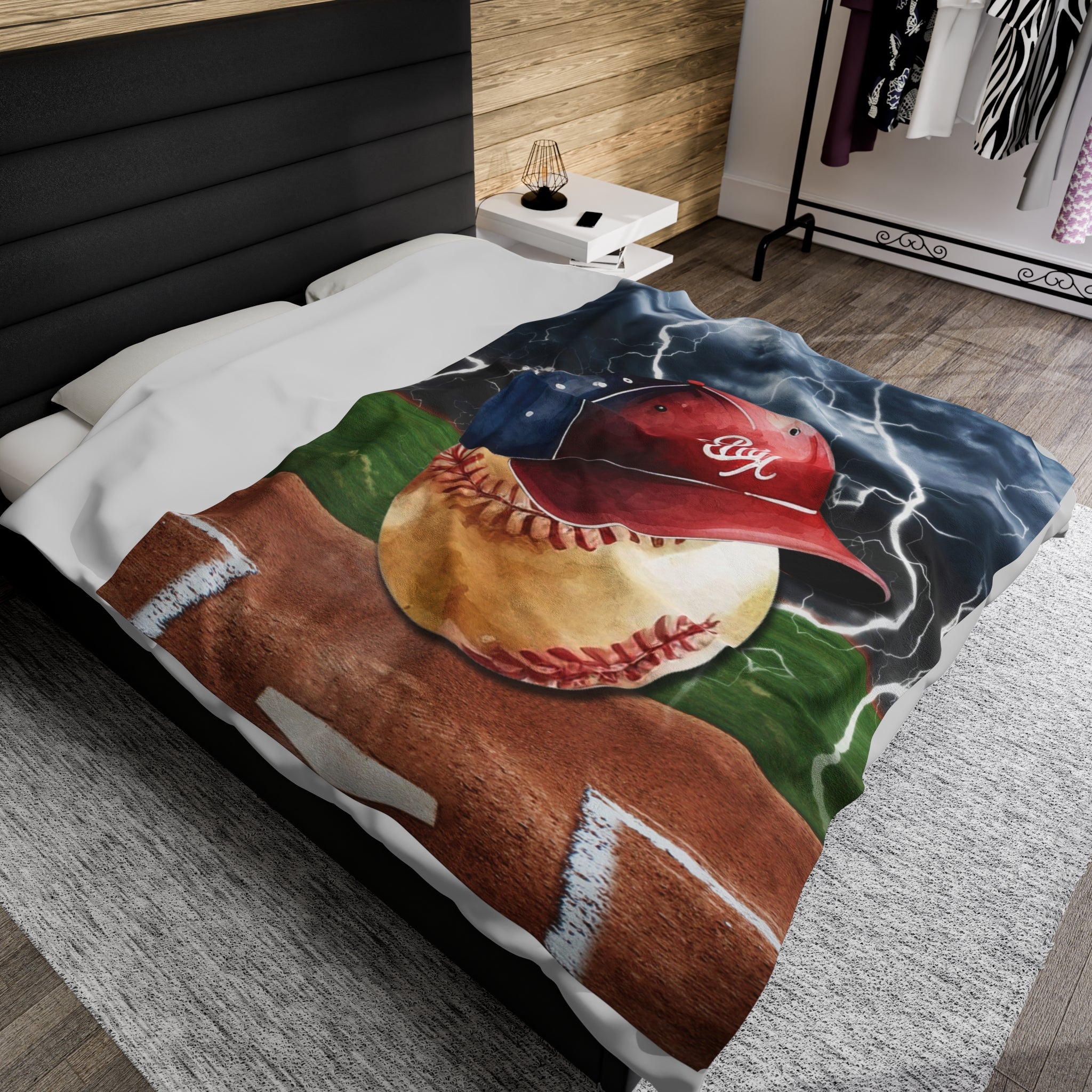 Velveteen Plush Blanket | ELECTRIC BASEBALL