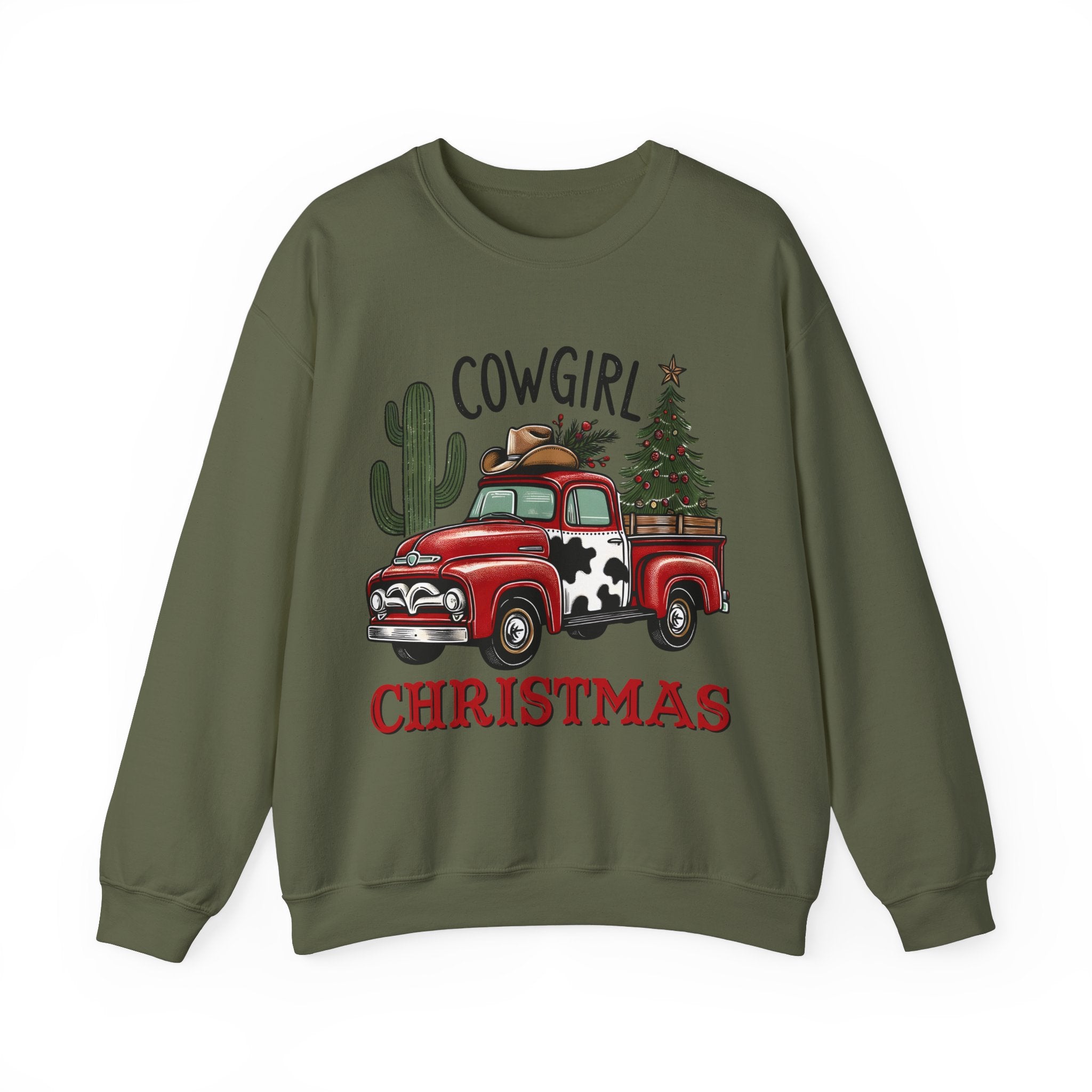 Gildan Cowgirl Christmas Sweatshirt | Unisex Heavy Blend Crewneck