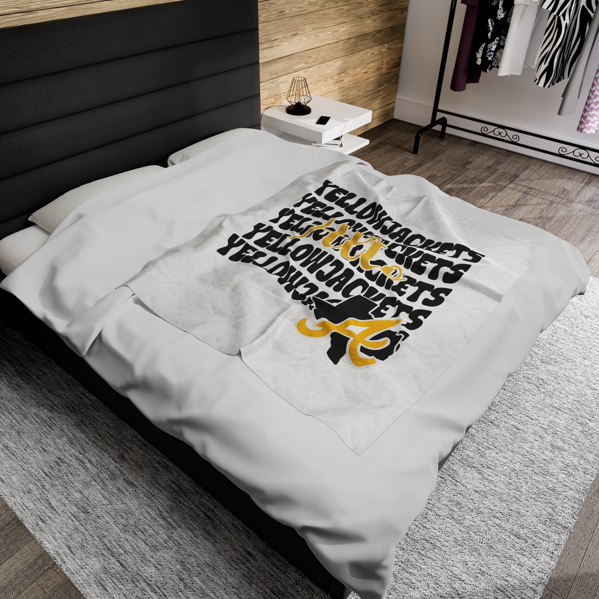 SCHOOL SPIRIT BLANKET | STACKED ALTO YELLOWJACKETS