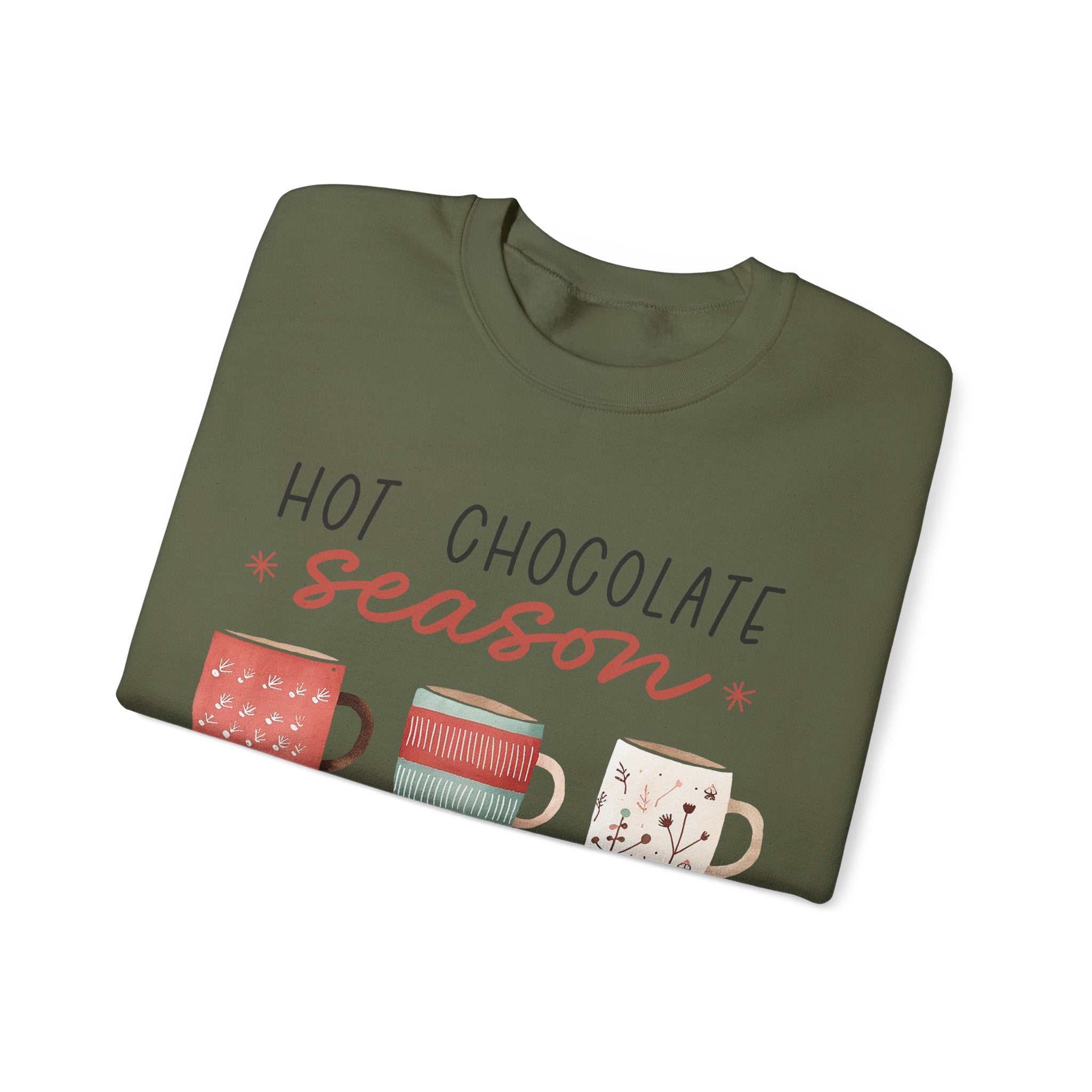 Gildan Hot Chocolate Season Crewneck Sweatshirt - Cozy Unisex Winter Apparel