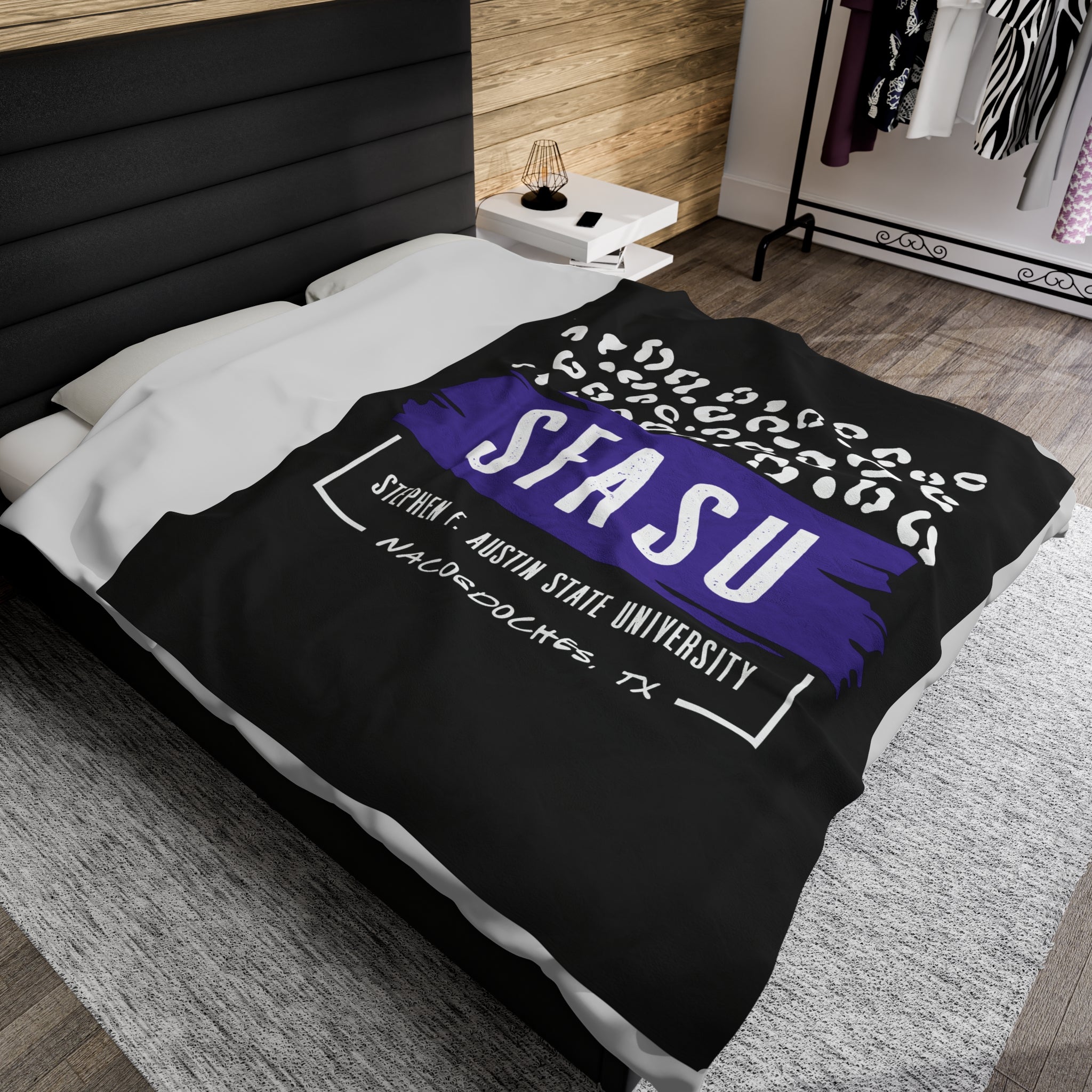 Stephen F. Austin State University Blanket | LEOPARD FRAME | SFASU