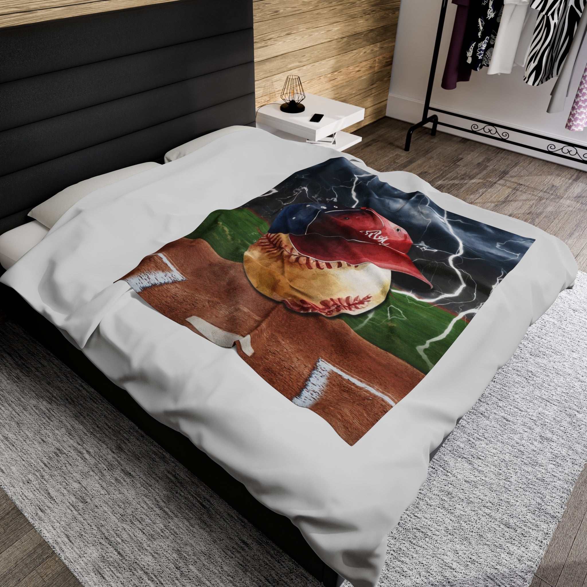 Velveteen Plush Blanket | ELECTRIC BASEBALL