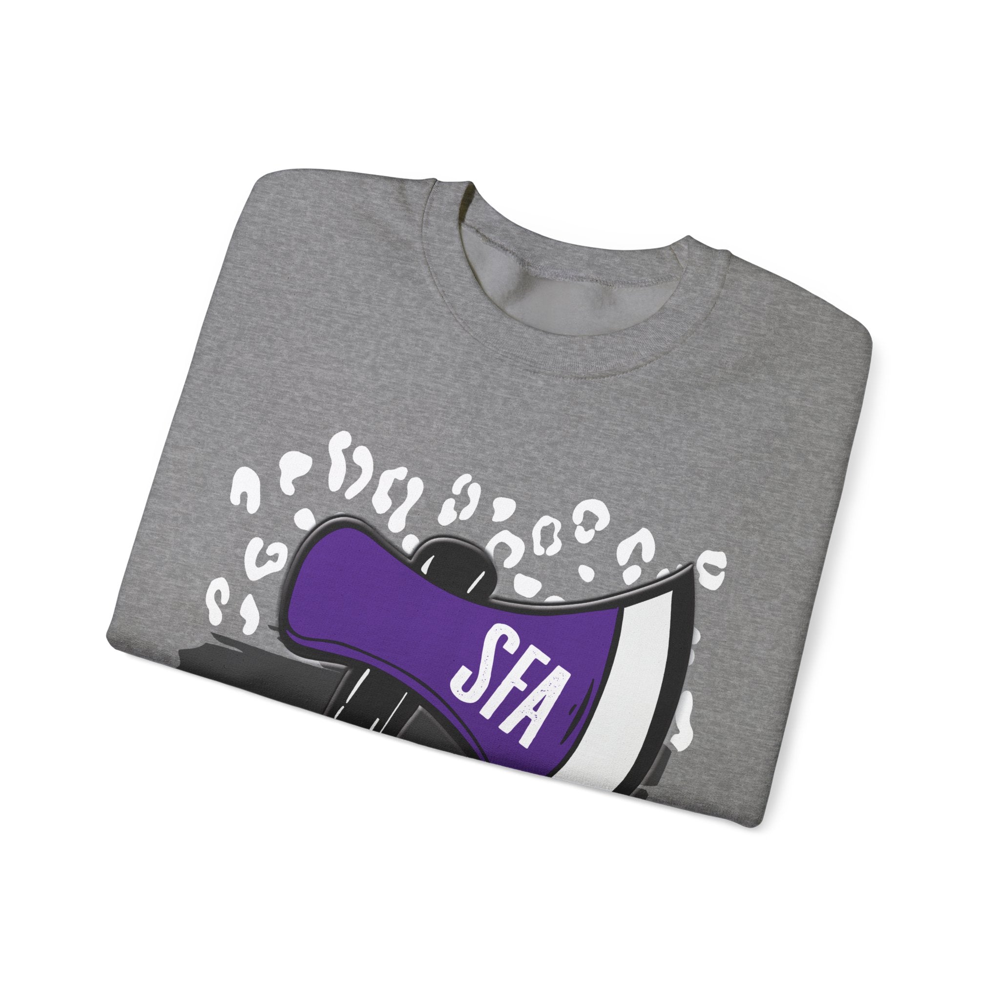 Gildan Unisex Heavy Blend™ Crewneck Collegiate Sweatshirt | SFASU  | LEOPARD AXE SFA