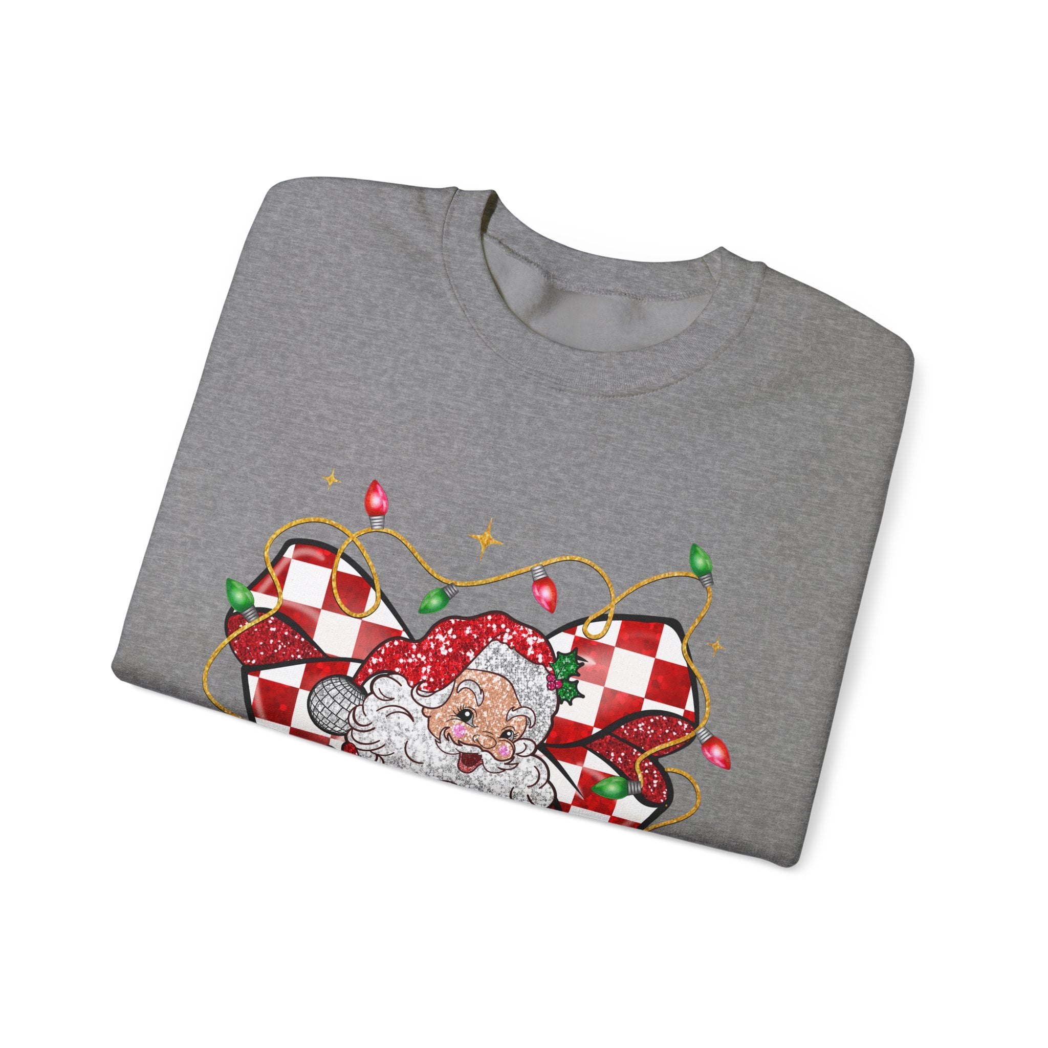 Gildan Festive Santa Heart Crewneck Sweatshirt