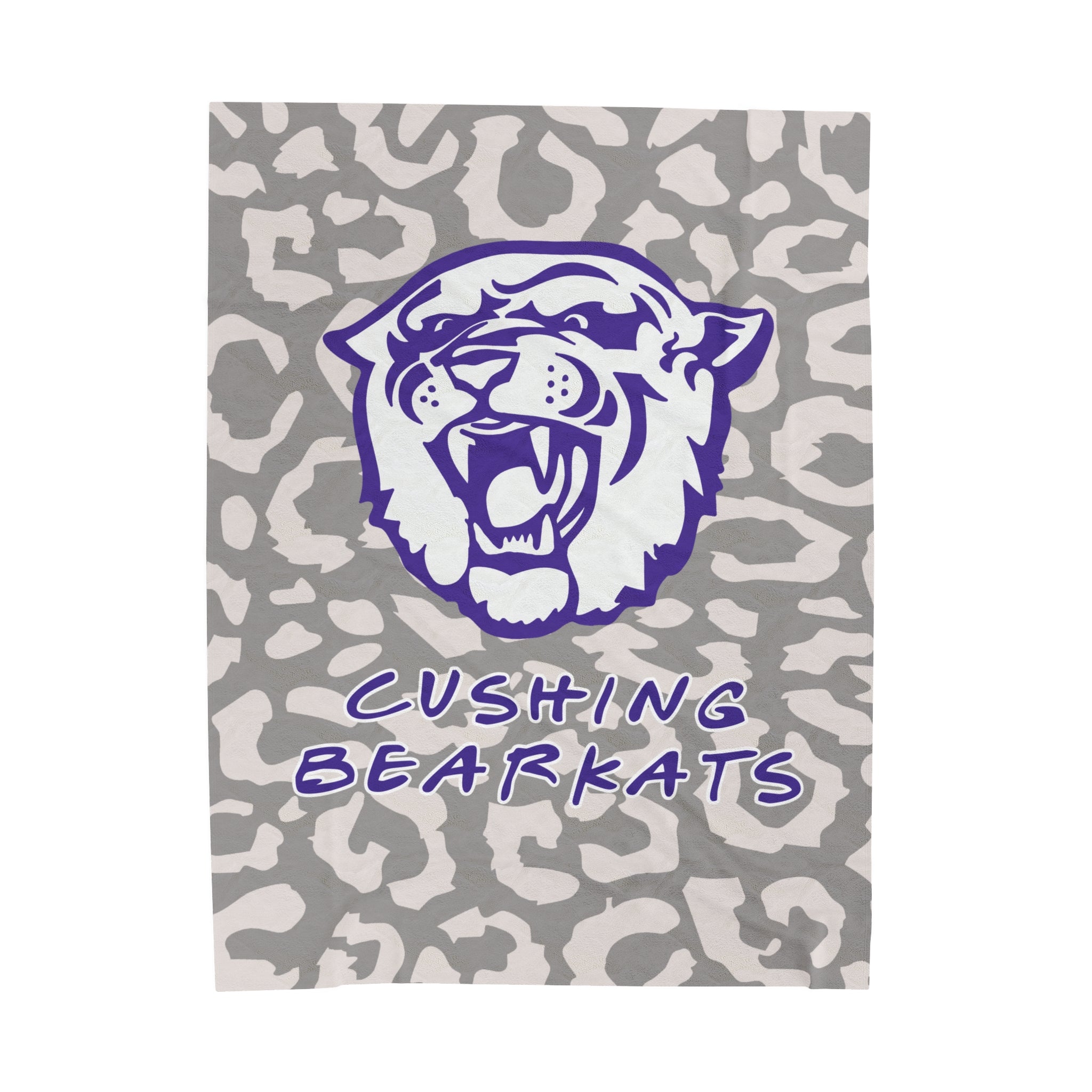 SCHOOL SPIRIT BLANKET | CUSHING BEARKATS | LEOPARD MASCOT