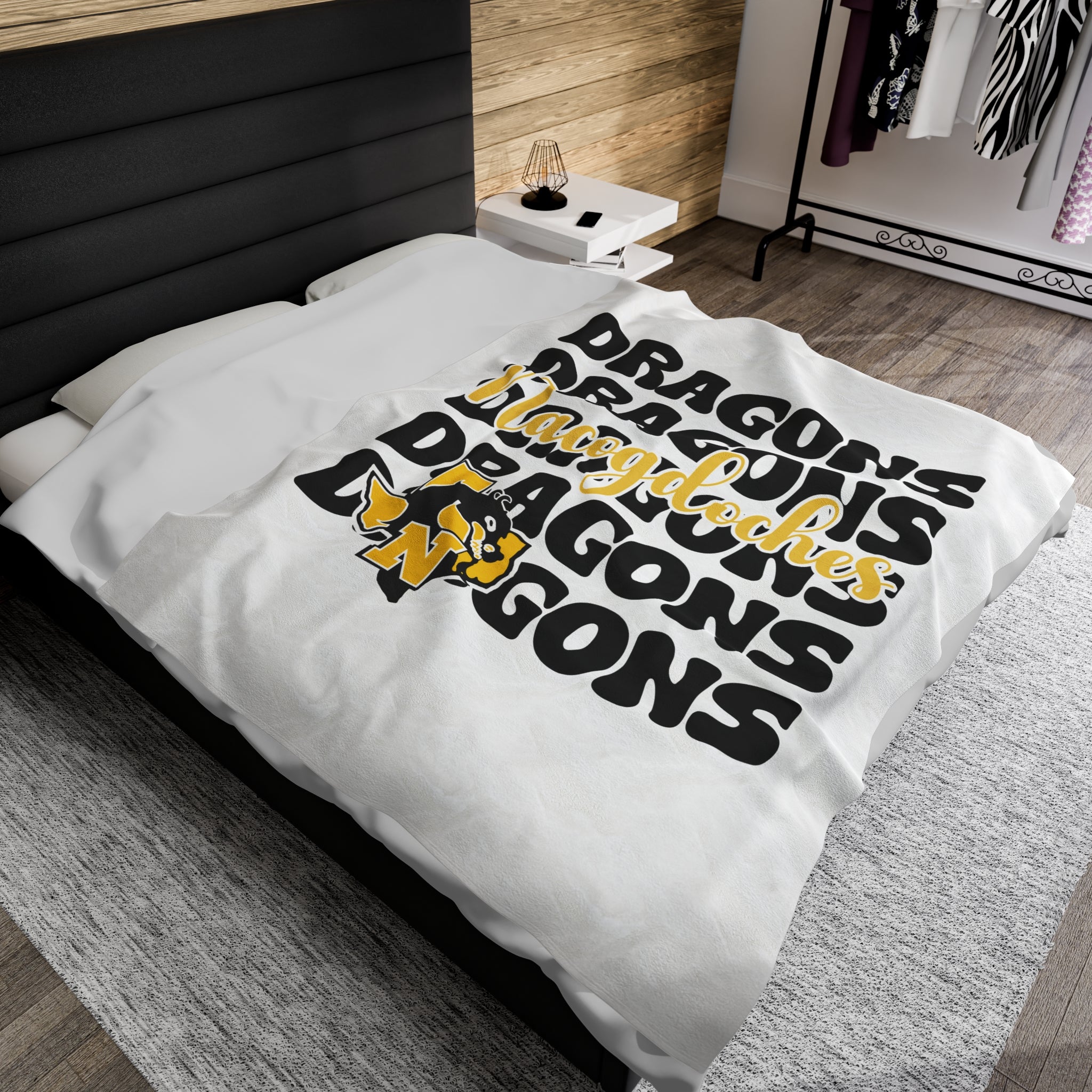 SCHOOL SPIRIT BLANKET | STACKED NACOGDOCHES DRAGONS