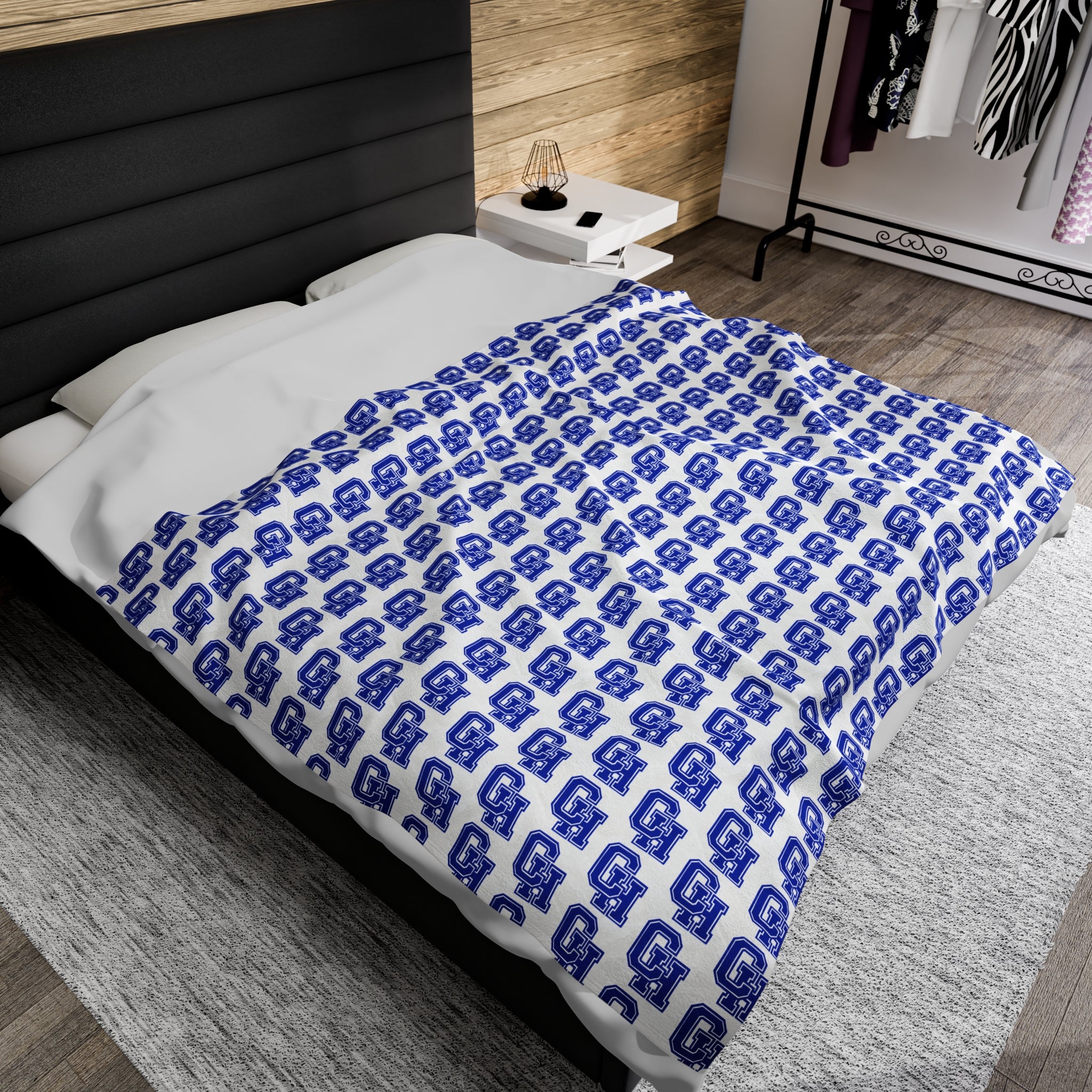 SCHOOL SPIRIT BLANKET | CENTRAL HEIGHTS BLUE DEVILS PATTERN