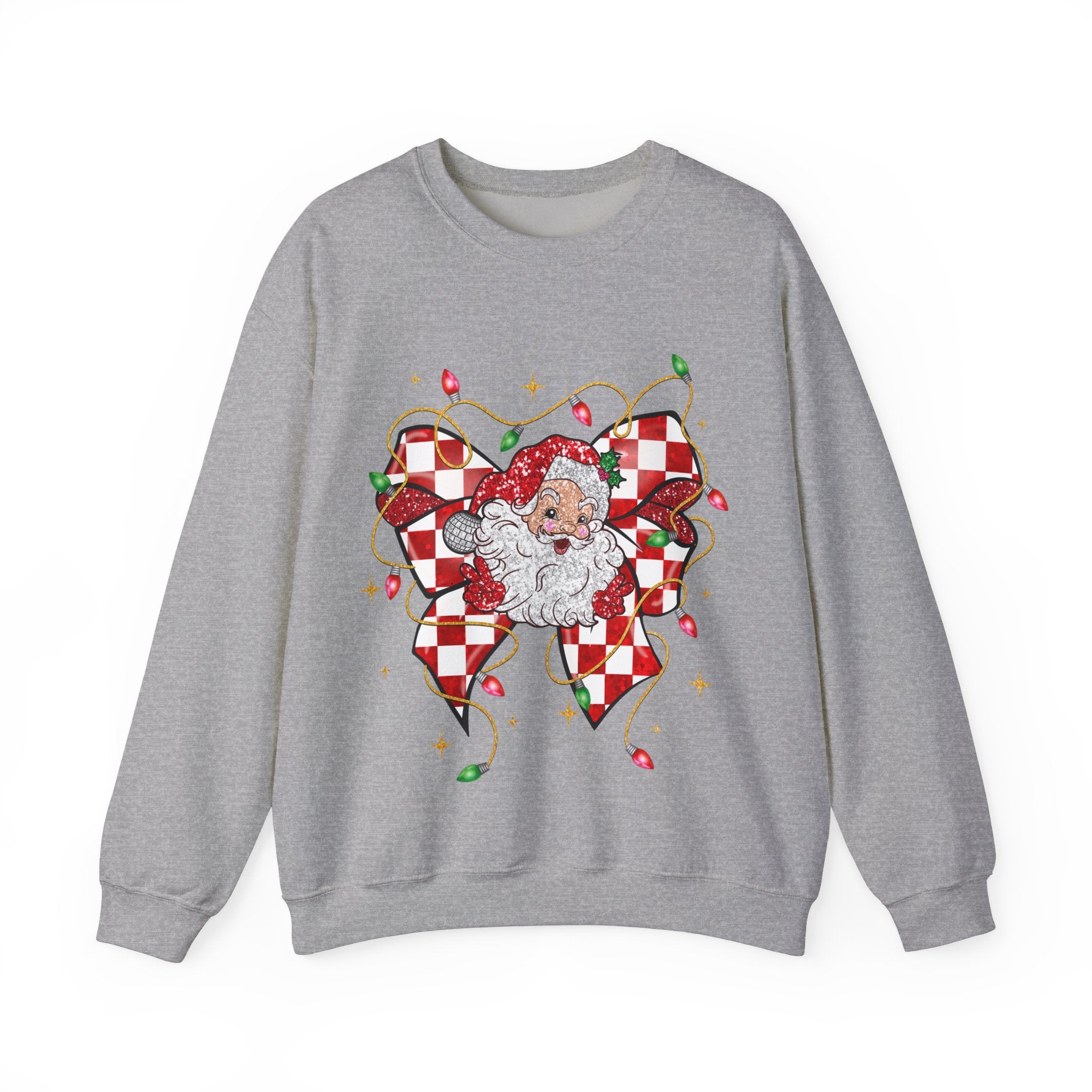 Gildan Festive Santa Heart Crewneck Sweatshirt