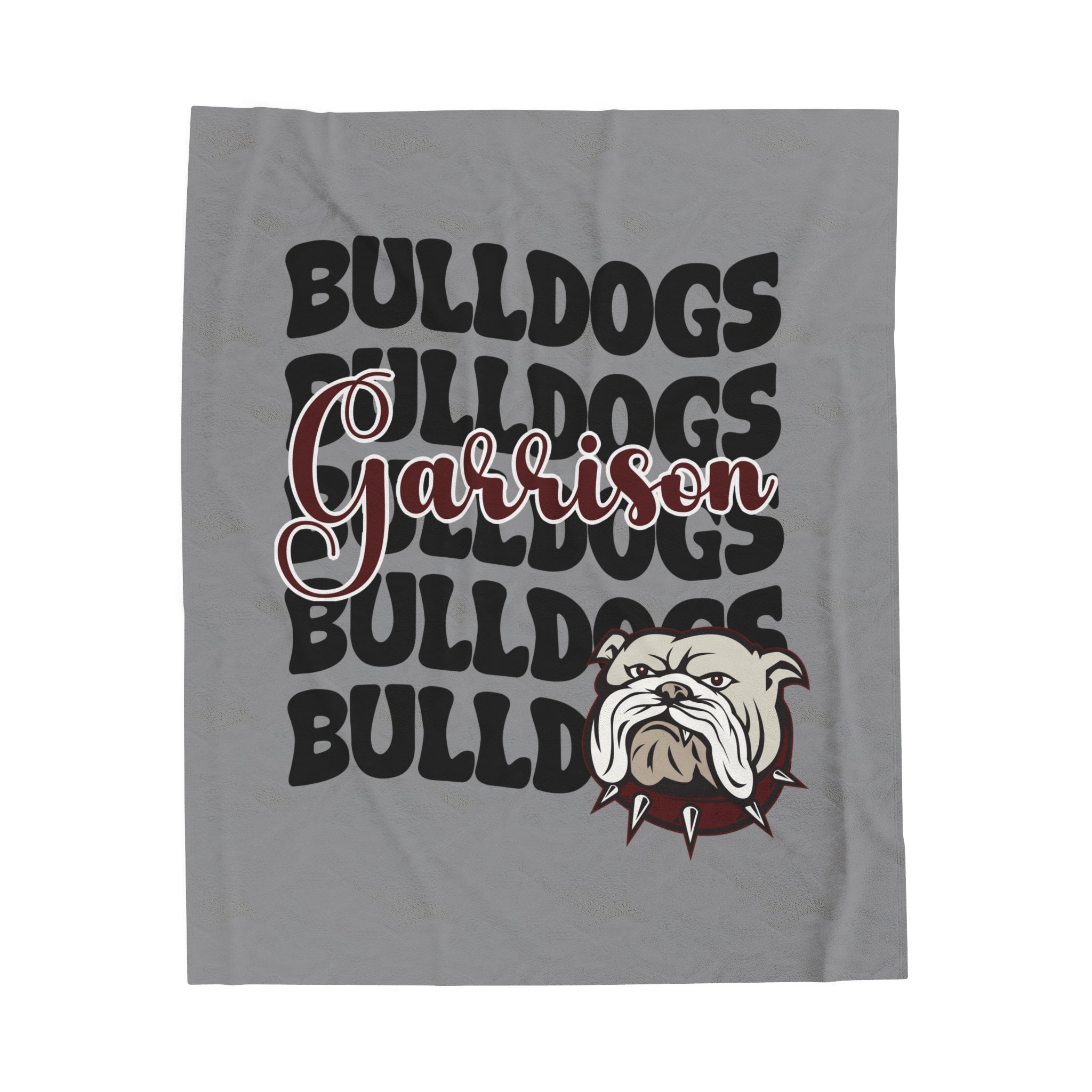 GRAY SCHOOL SPIRIT BLANKET | STACKED GARRISON BULLDOGS