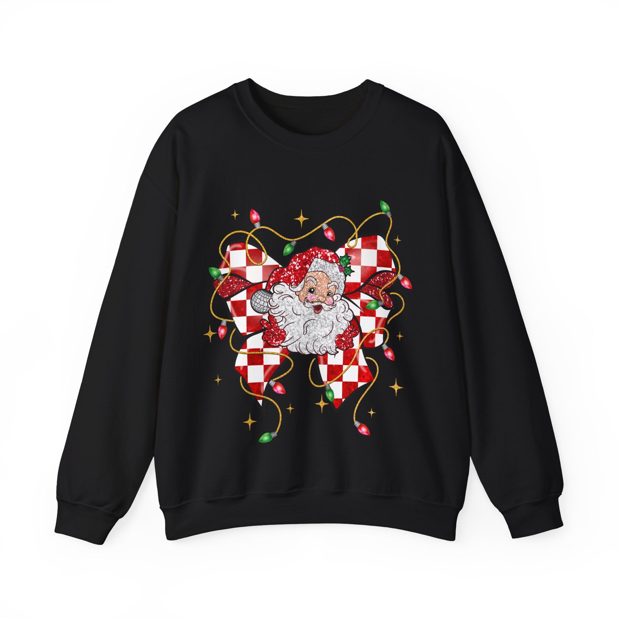 Gildan Festive Santa Heart Crewneck Sweatshirt