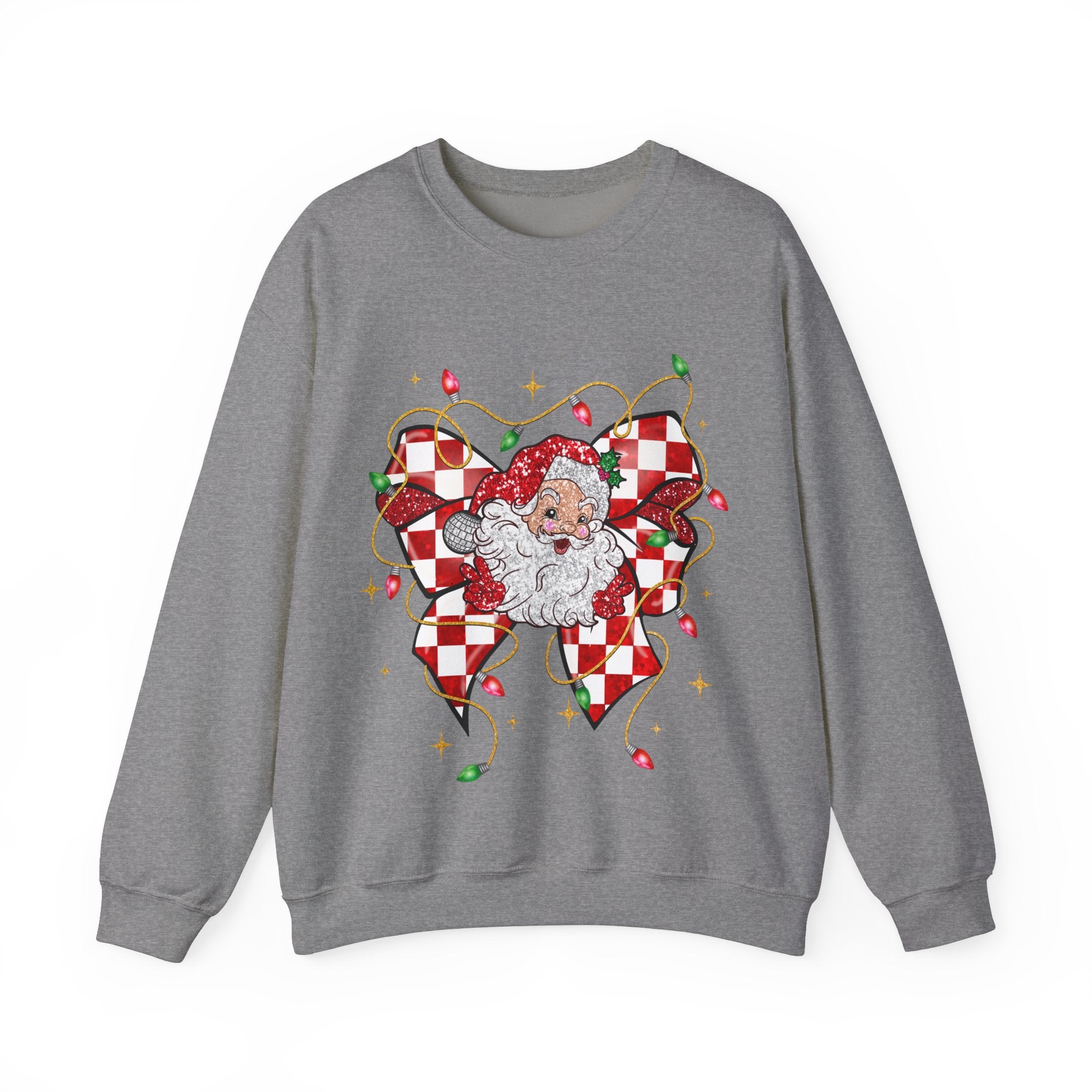 Gildan Festive Santa Heart Crewneck Sweatshirt