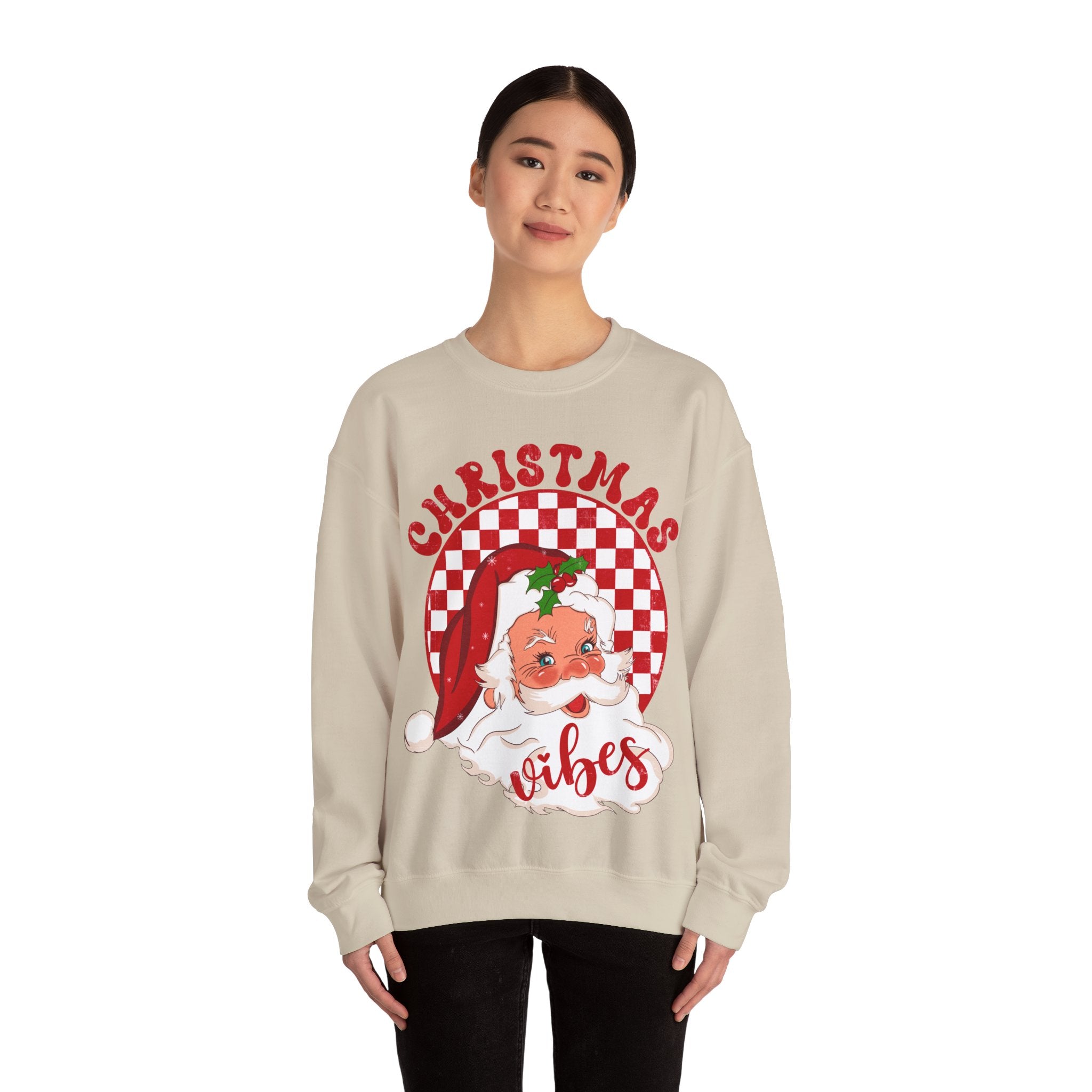 Gildan Festive Christmas Vibes Unisex Crewneck Sweatshirt