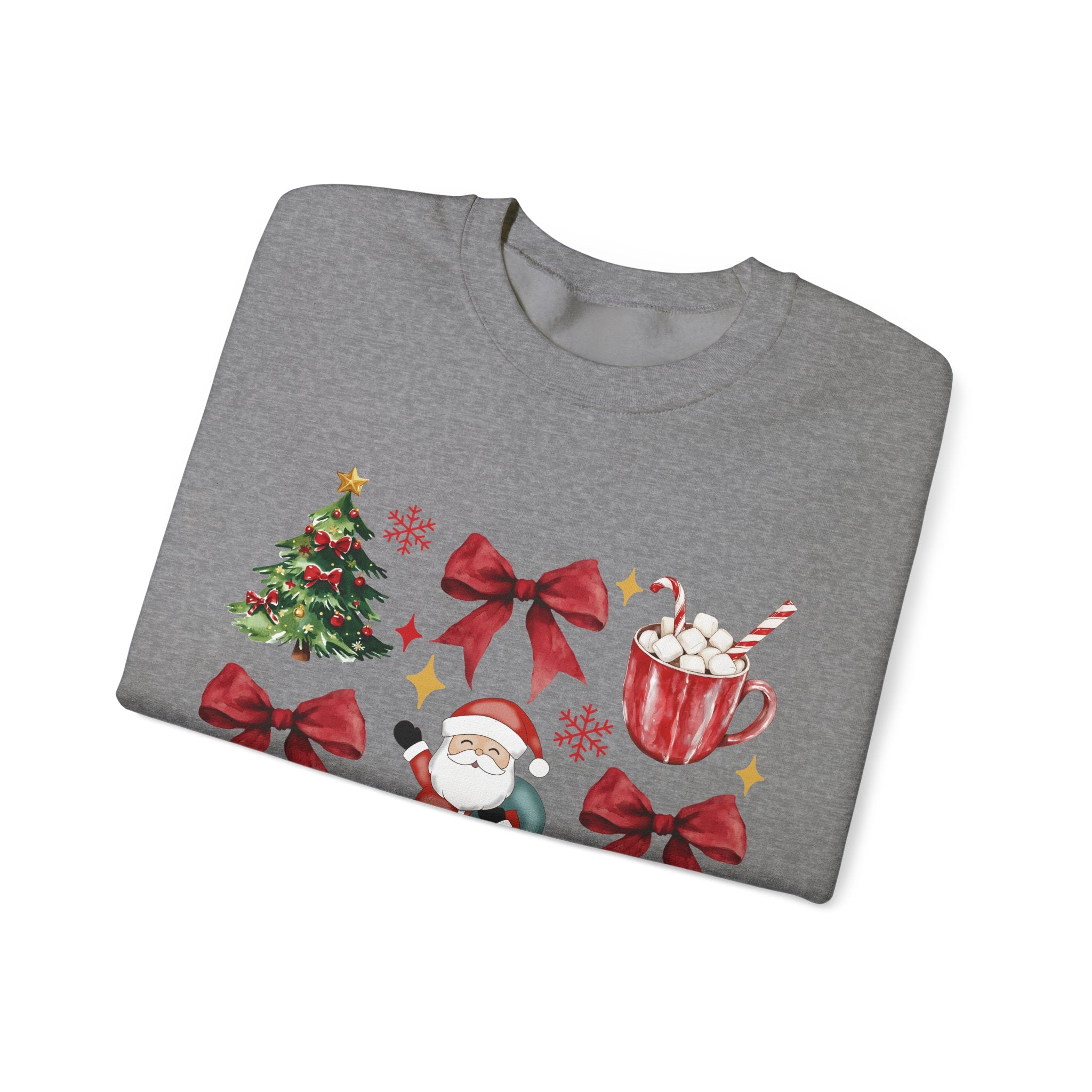 Festive Santa Gildan Crewneck Sweatshirt - Cozy Holiday Apparel