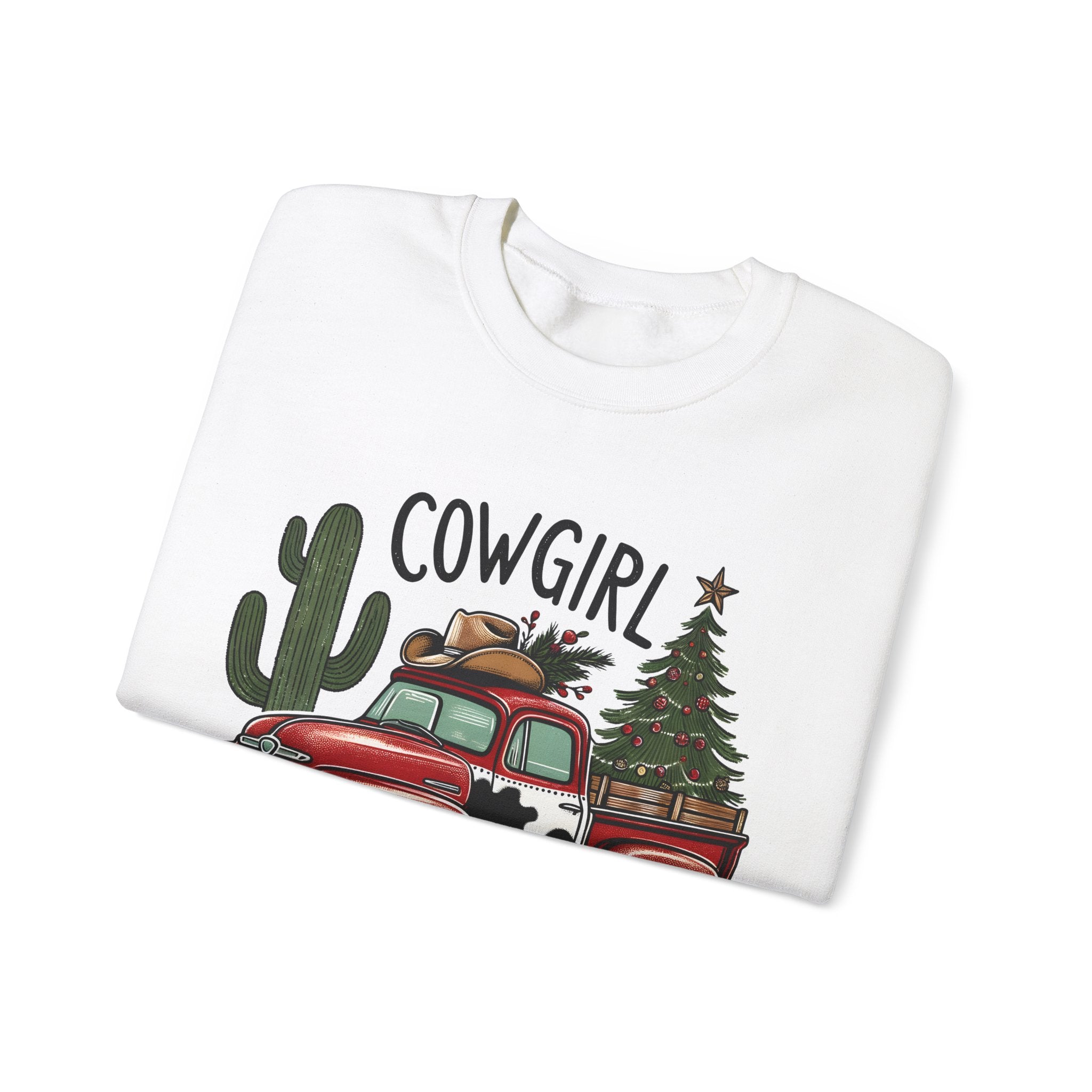 Gildan Cowgirl Christmas Sweatshirt | Unisex Heavy Blend Crewneck