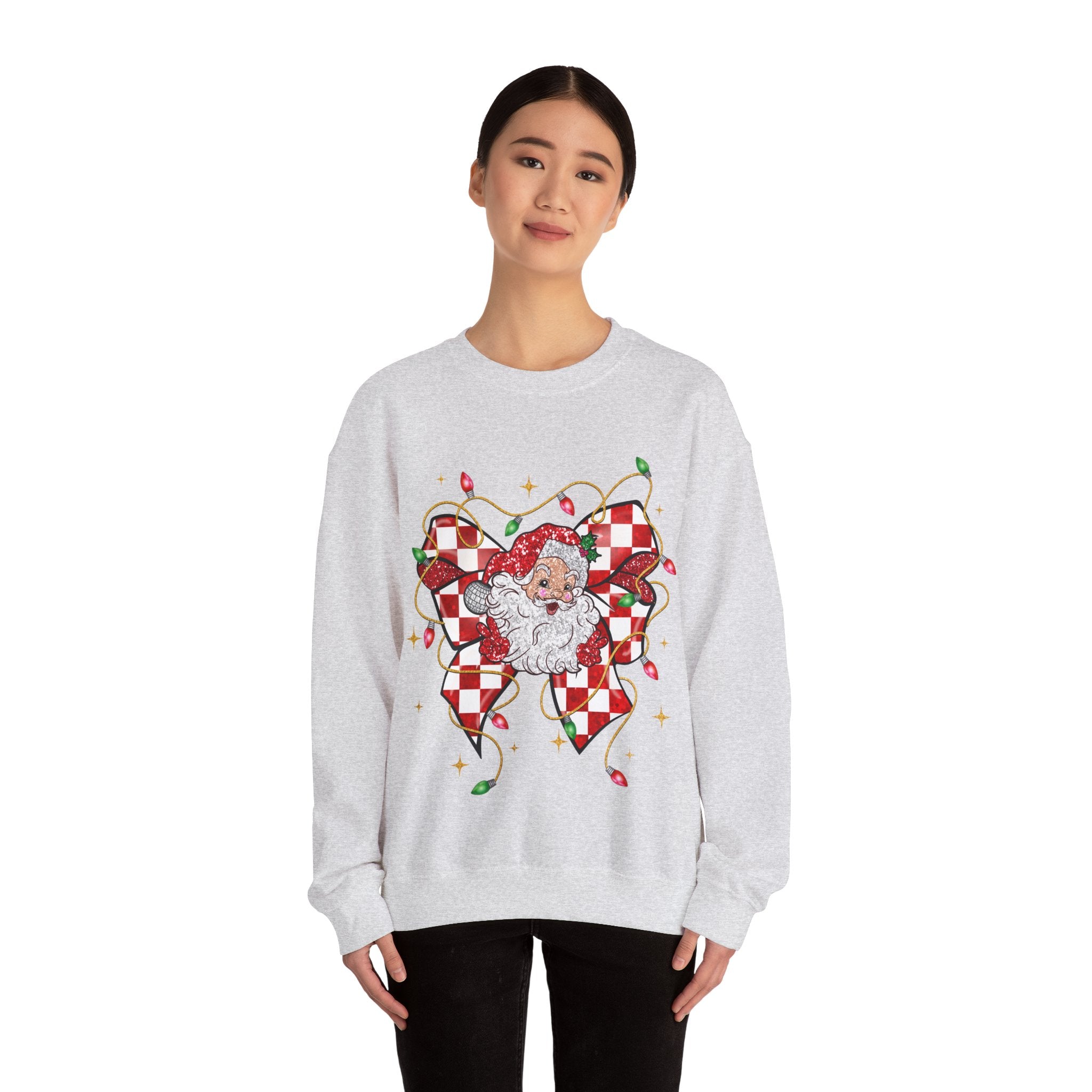 Gildan Festive Santa Heart Crewneck Sweatshirt