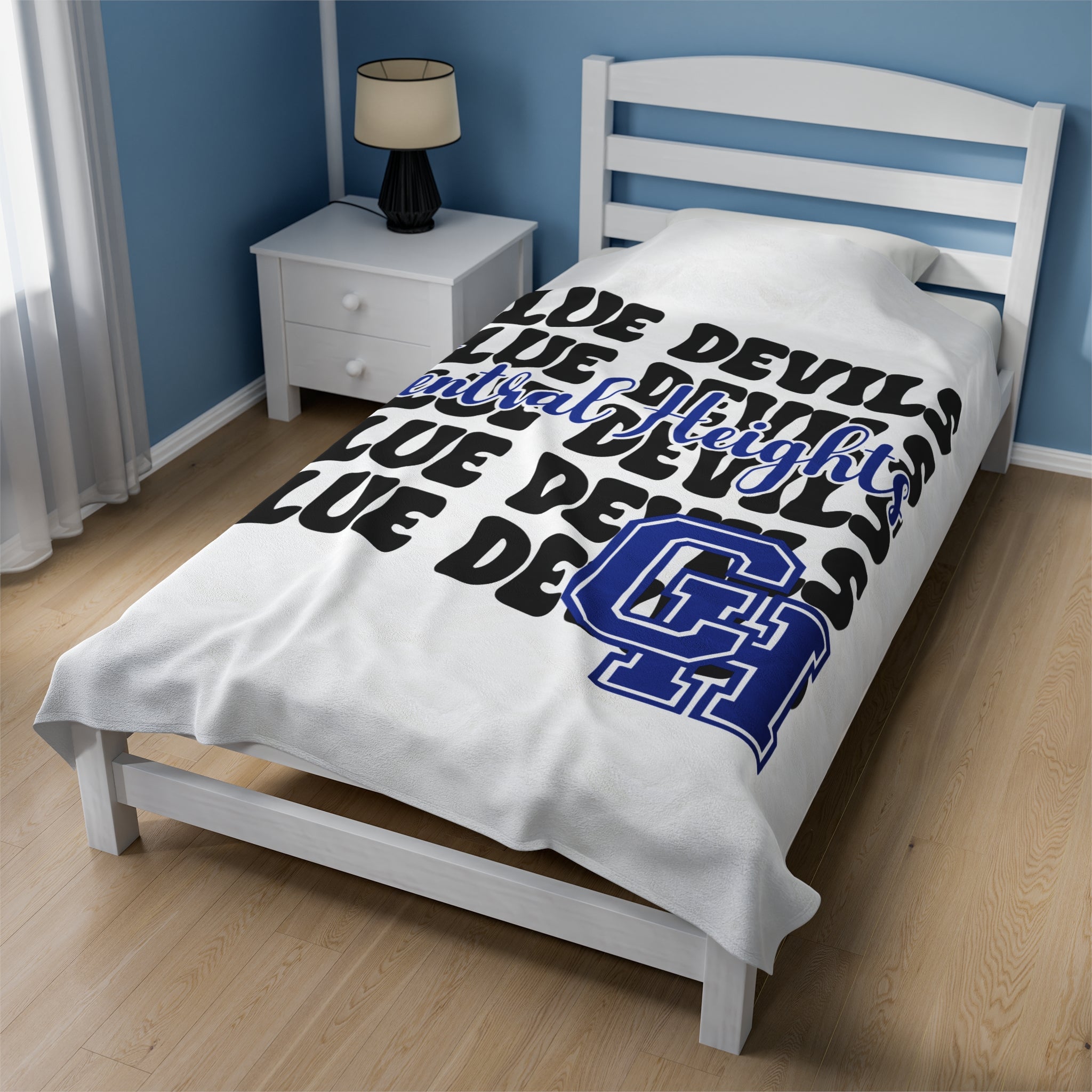 SCHOOL SPIRIT BLANKET | STACKED CENTRAL HEIGHTS BLUE DEVILS