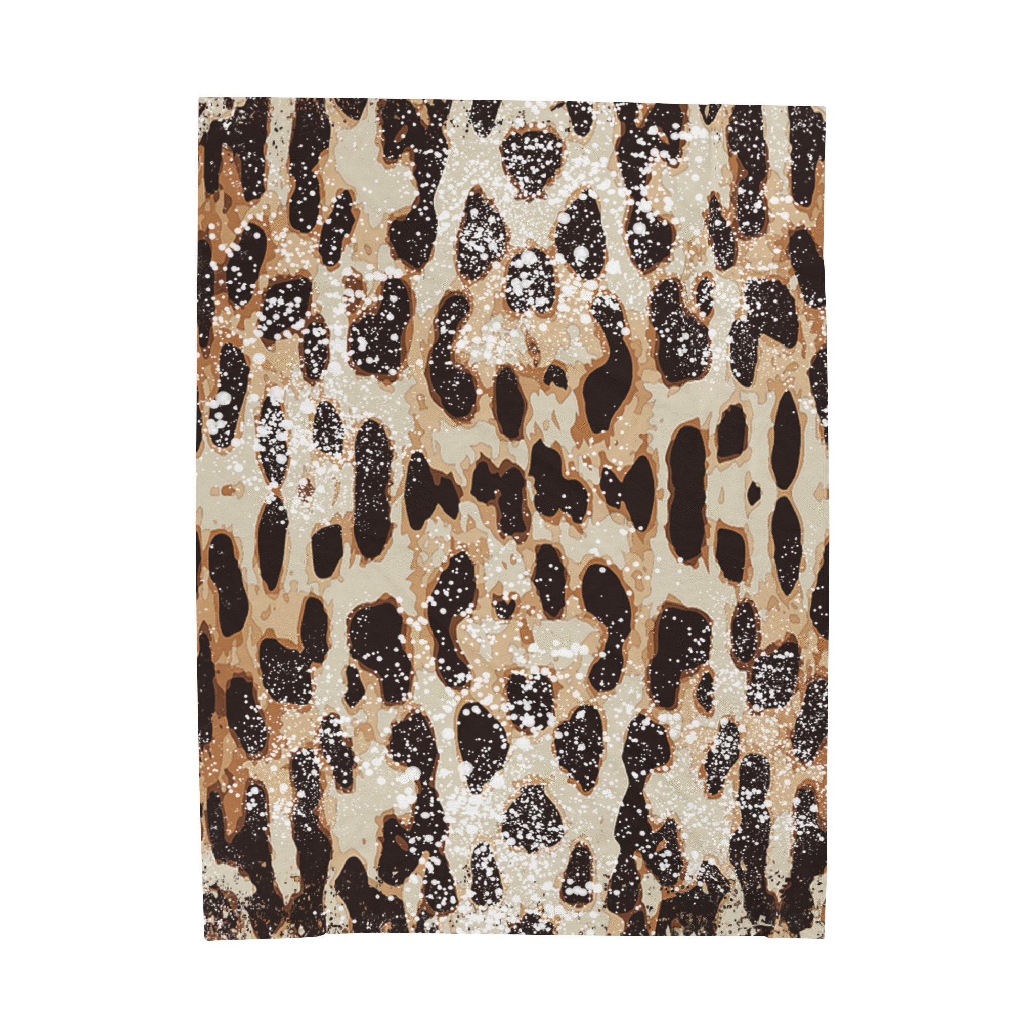 Velveteen Plush Blanket | DISTRESSED LEOPARD