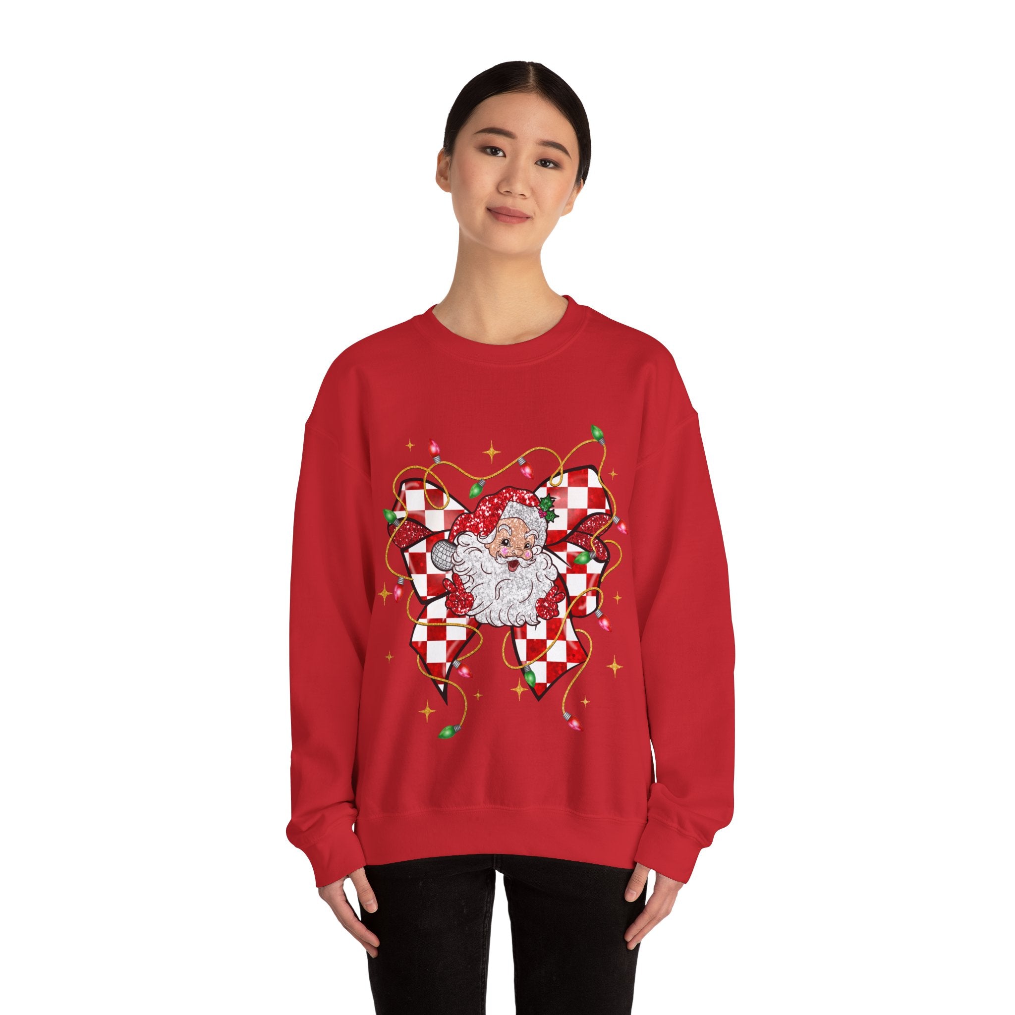 Gildan Festive Santa Heart Crewneck Sweatshirt