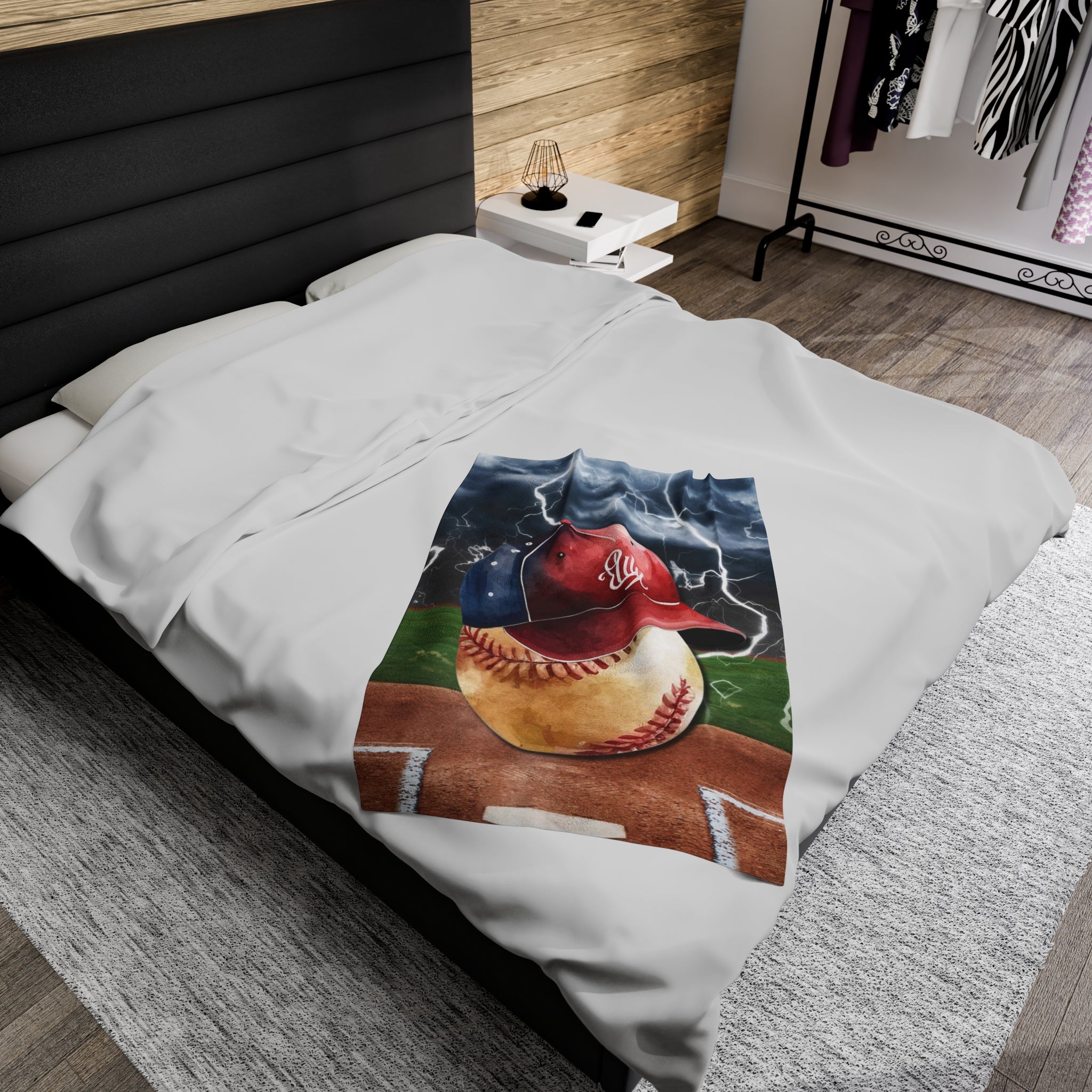 Velveteen Plush Blanket | ELECTRIC BASEBALL