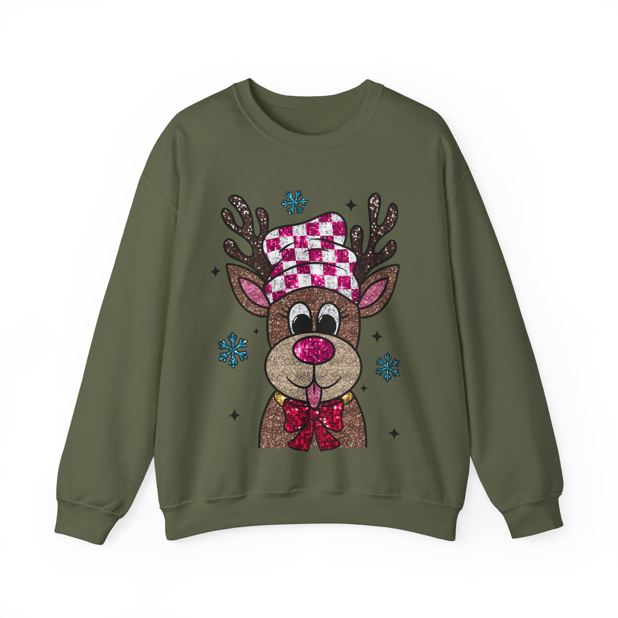 Gildan Cozy Rudolph Christmas Crewneck Sweatshirt