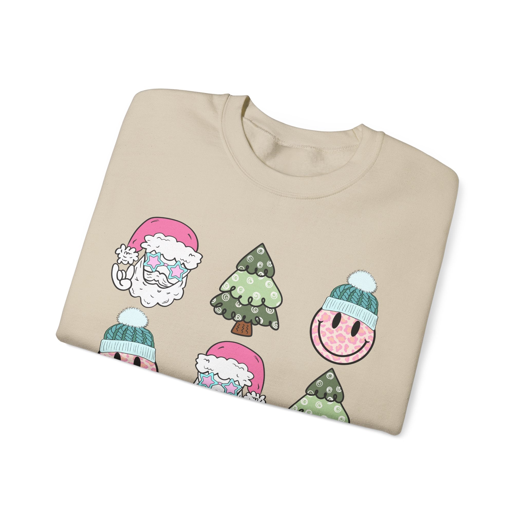 Gildan Festive Cheer Unisex Crewneck Sweatshirt - Christmas Trees & Santa Designs