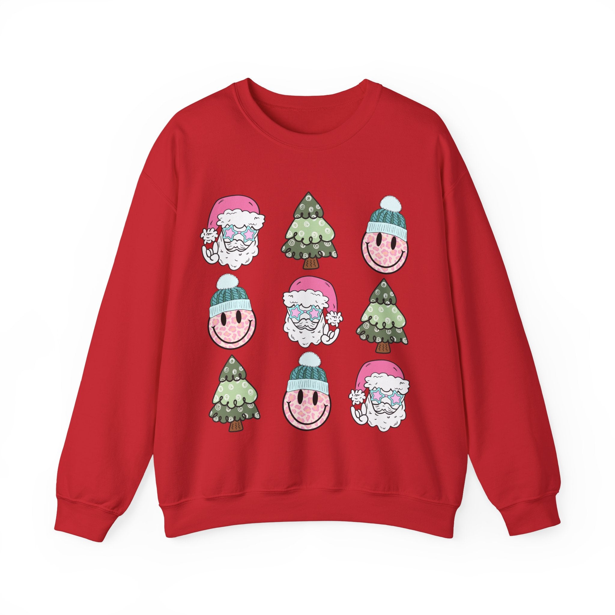 Gildan Festive Cheer Unisex Crewneck Sweatshirt - Christmas Trees & Santa Designs