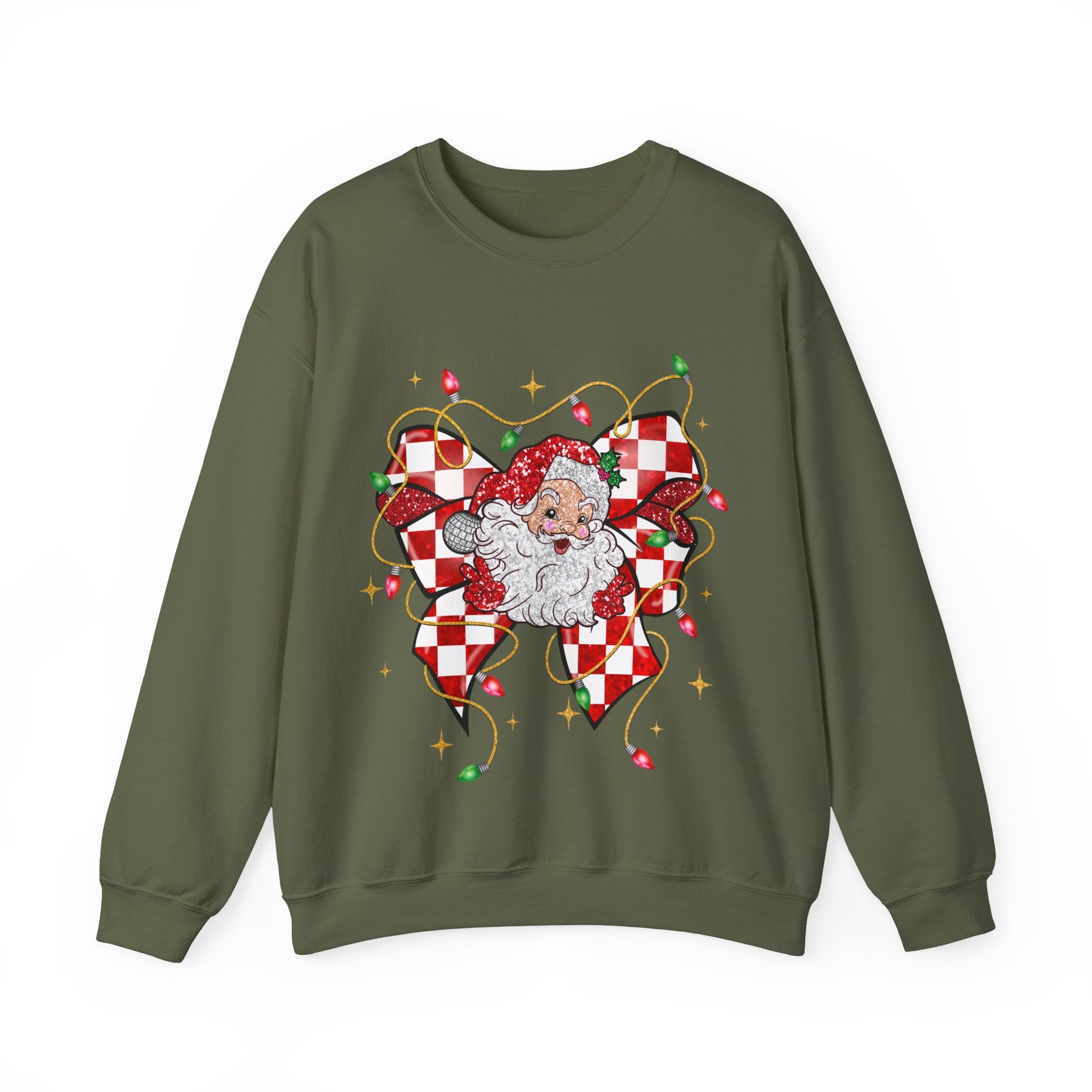 Gildan Festive Santa Heart Crewneck Sweatshirt