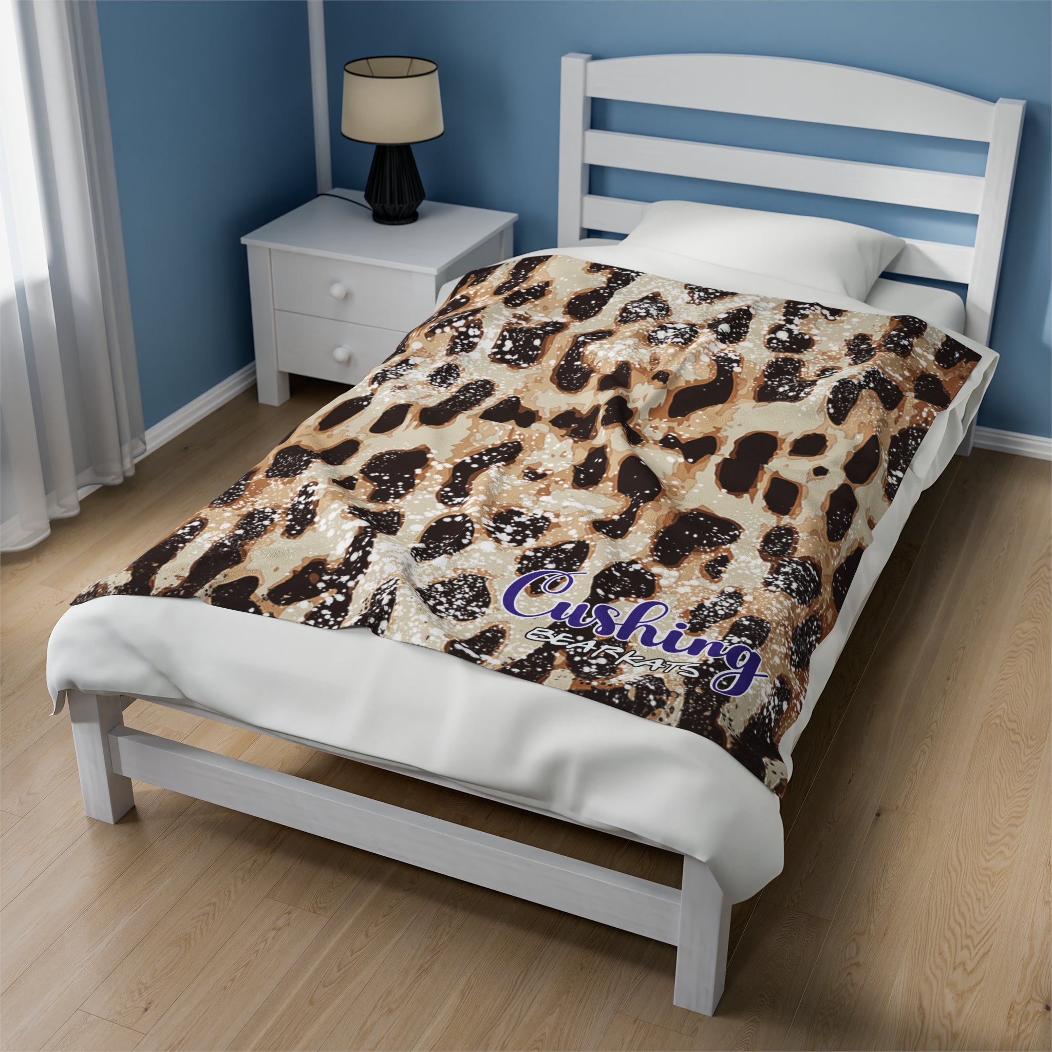 SCHOOL SPIRIT BLANKET | CUSHING BEARKATS | LEOPARD 1