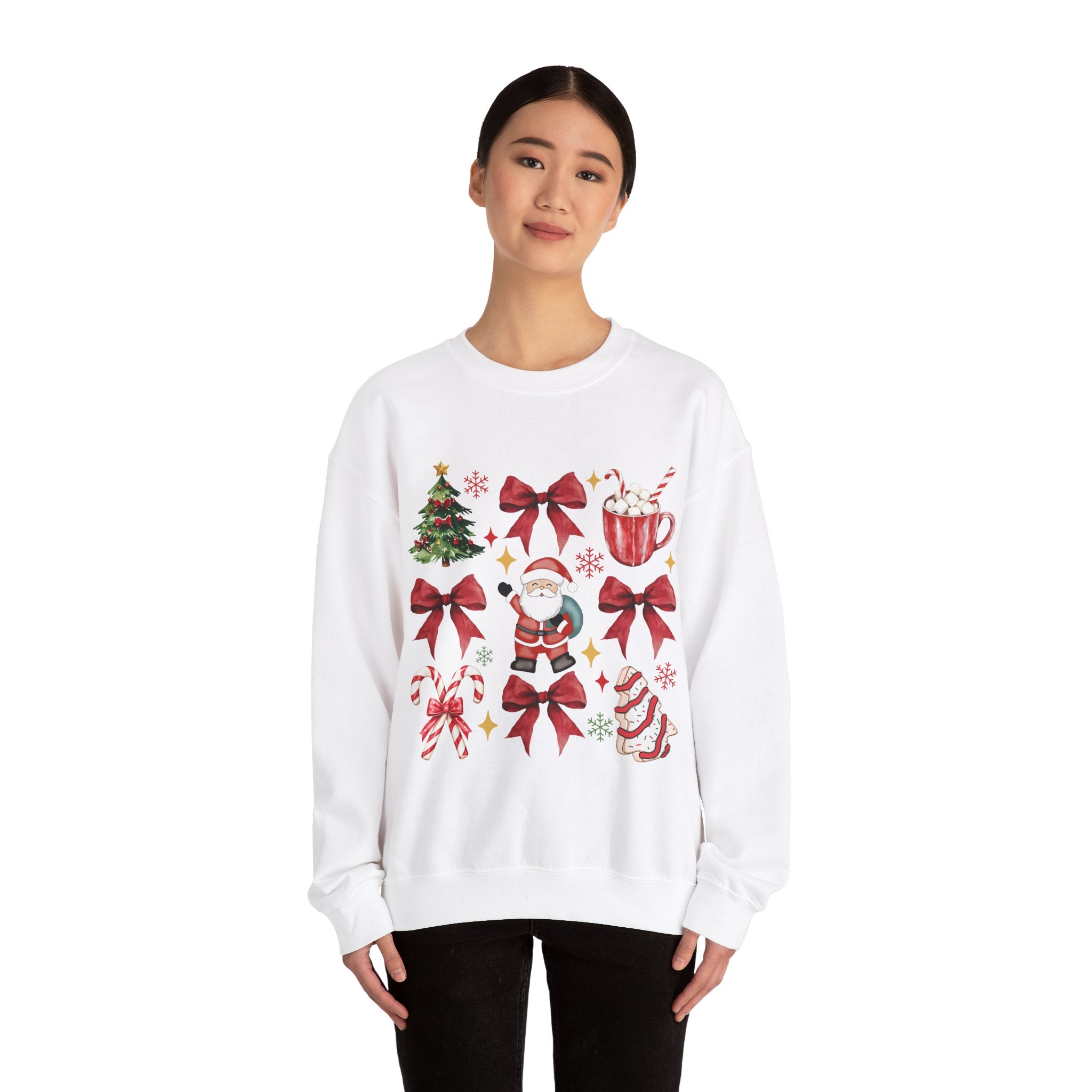 Festive Santa Gildan Crewneck Sweatshirt - Cozy Holiday Apparel