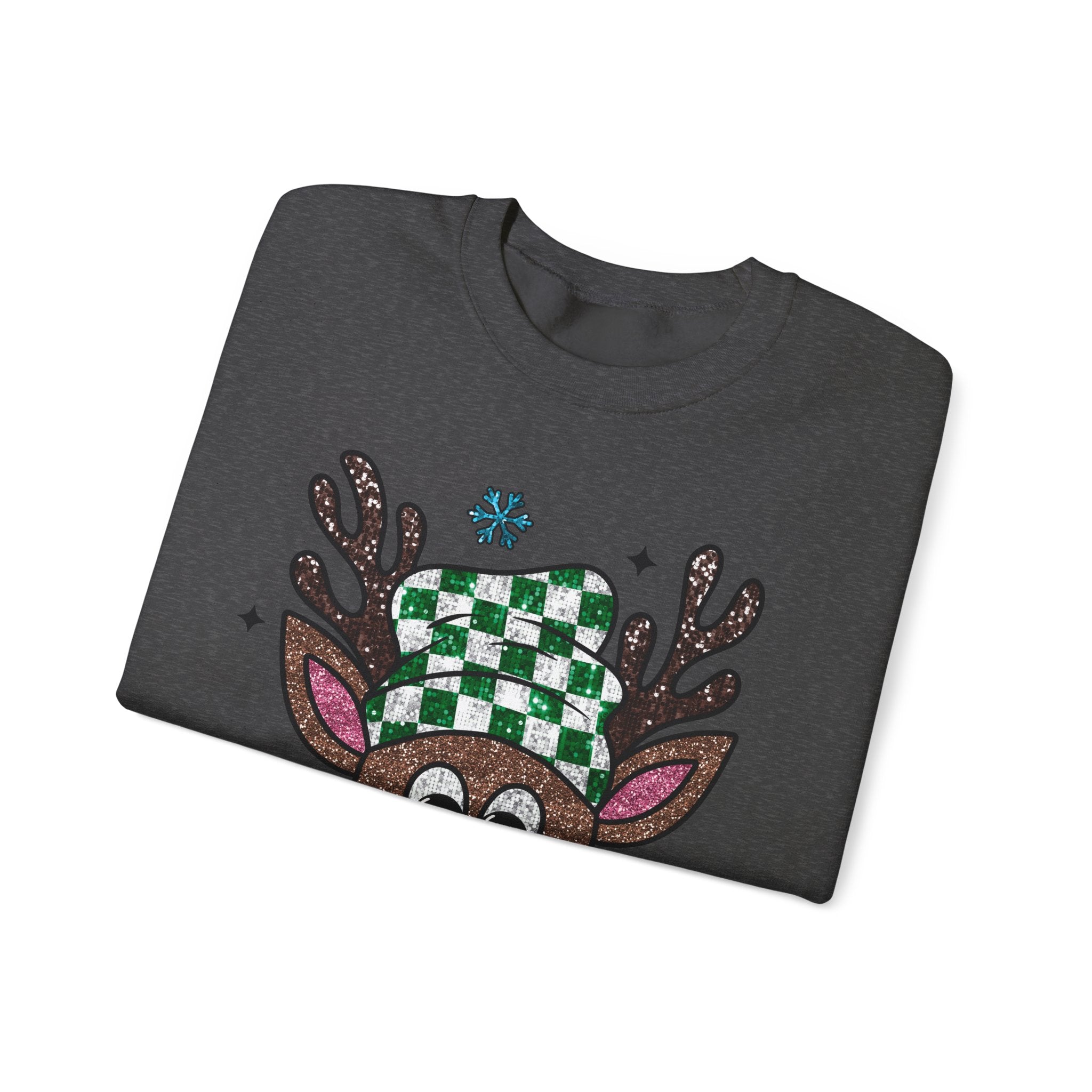 Gildan Festive Reindeer Crewneck Sweatshirt for Holiday Cheer