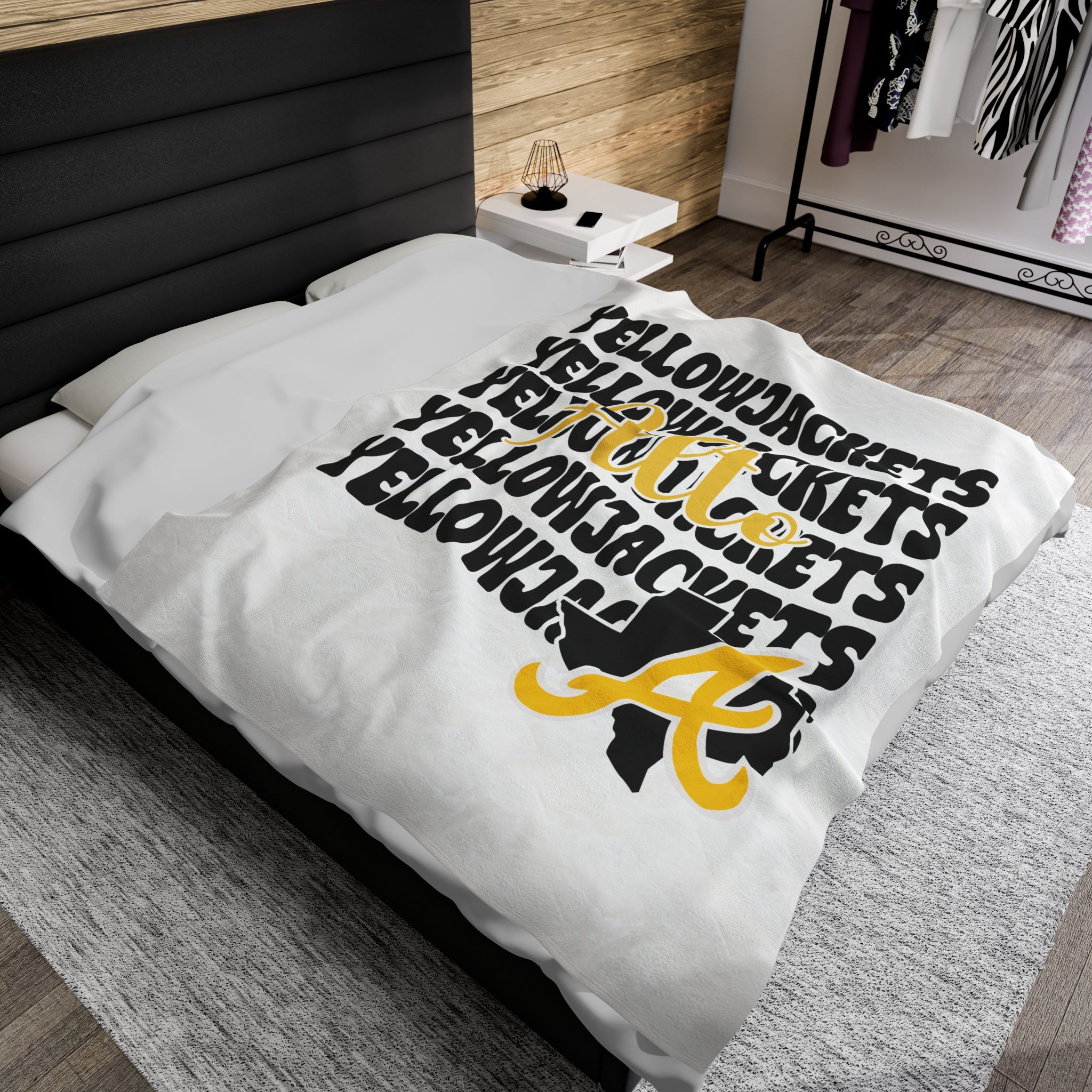 SCHOOL SPIRIT BLANKET | STACKED ALTO YELLOWJACKETS