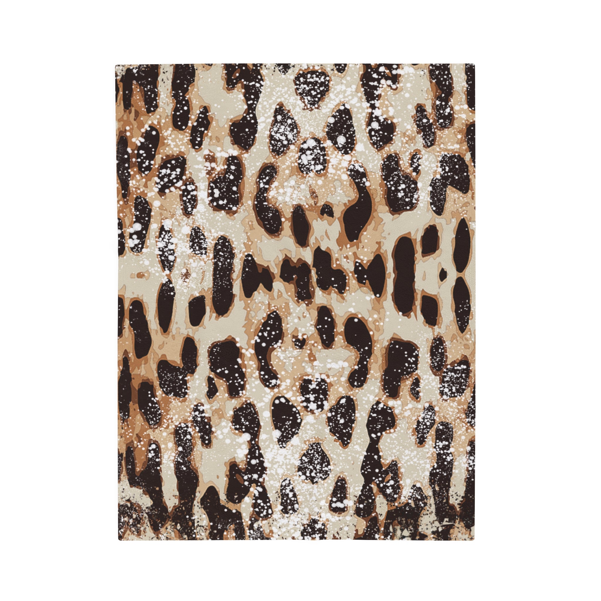 Velveteen Plush Blanket | DISTRESSED LEOPARD