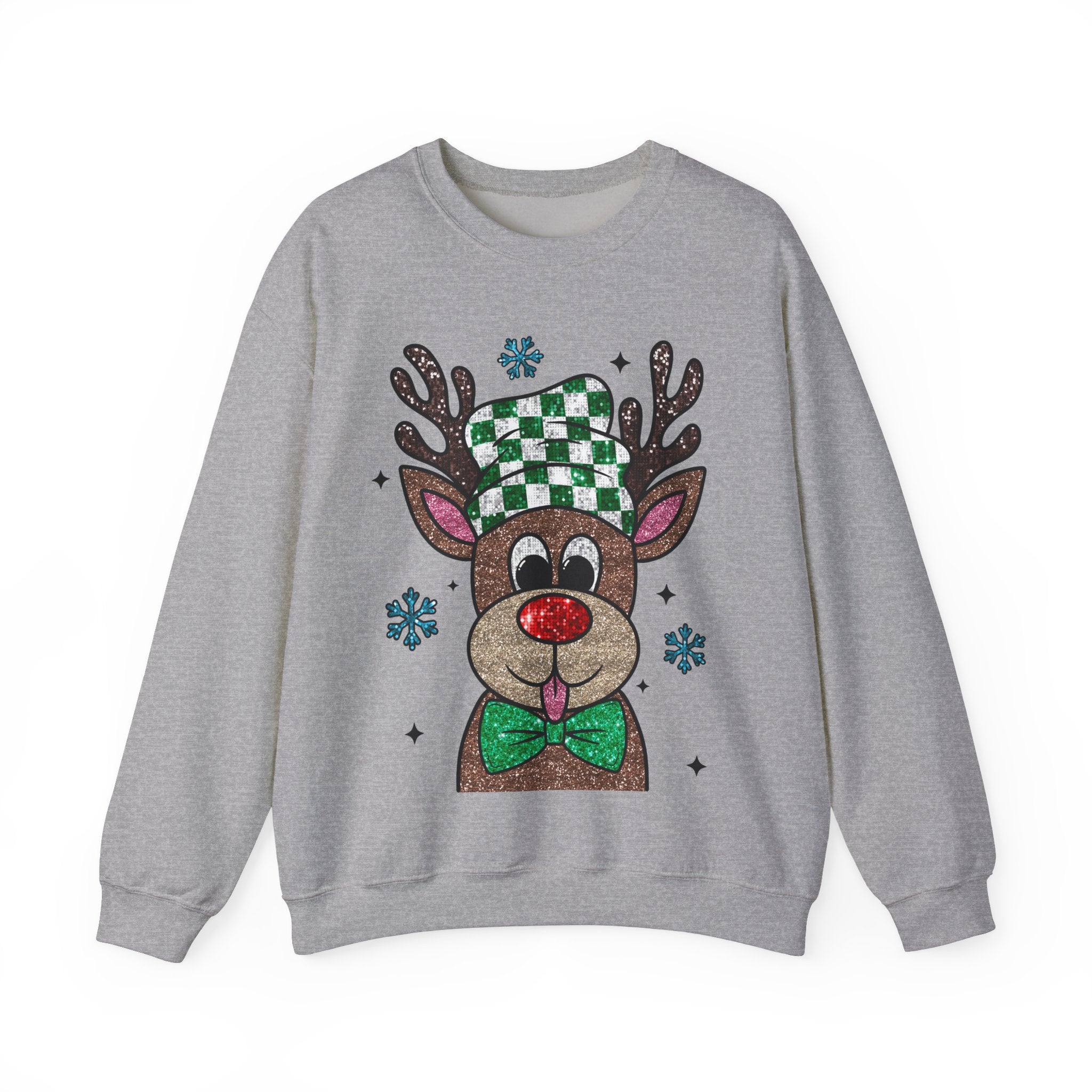 Gildan Festive Reindeer Crewneck Sweatshirt for Holiday Cheer