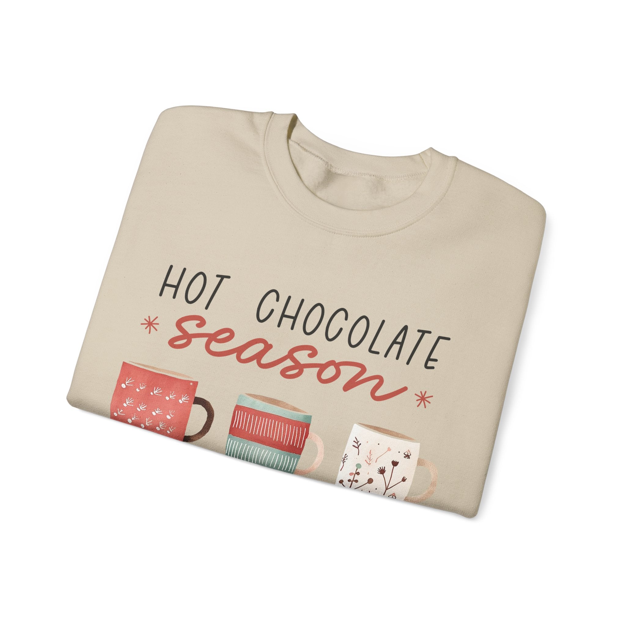 Gildan Hot Chocolate Season Crewneck Sweatshirt - Cozy Unisex Winter Apparel