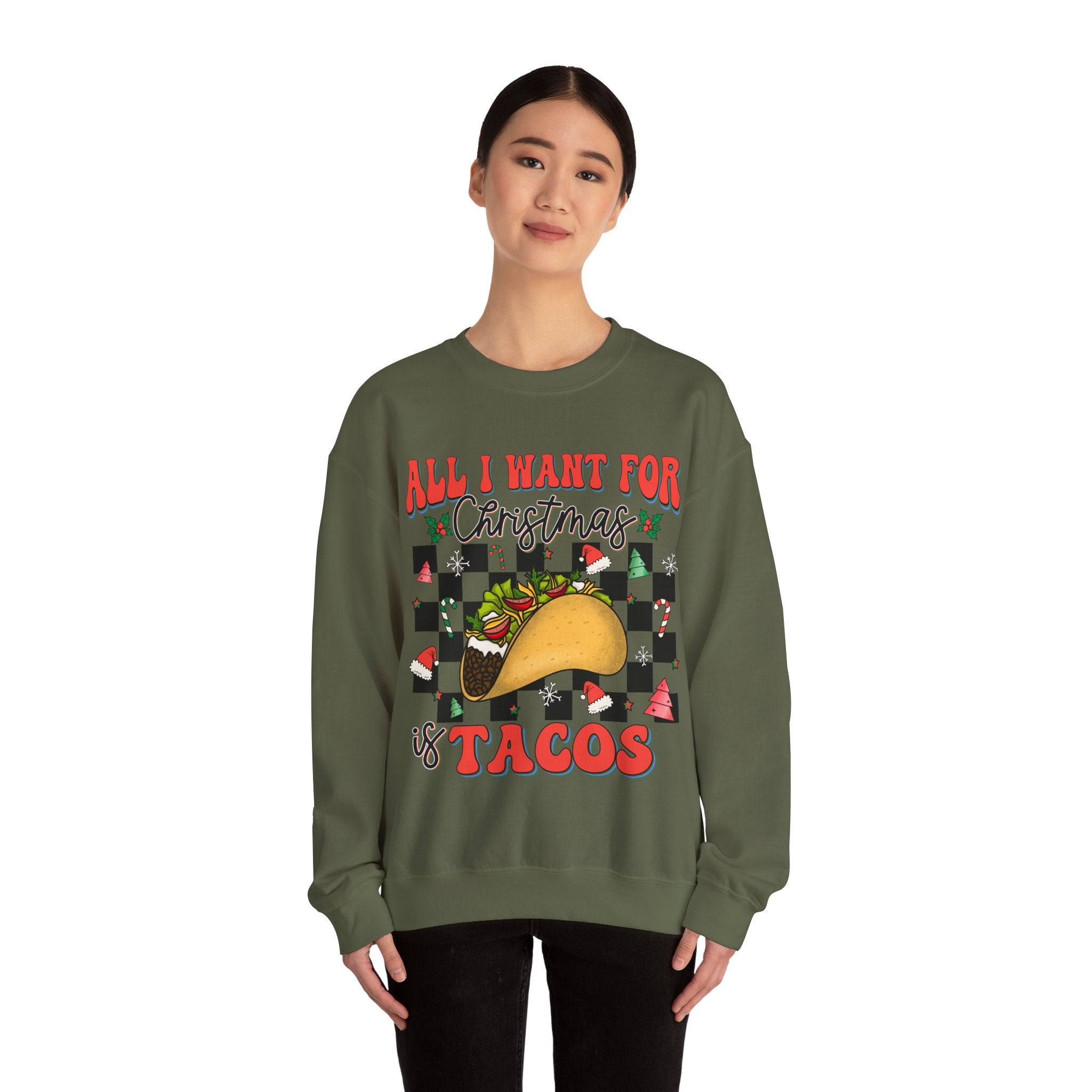 Gildan Fun Christmas Taco Sweatshirt - Unisex Heavy Blend™ Crewneck