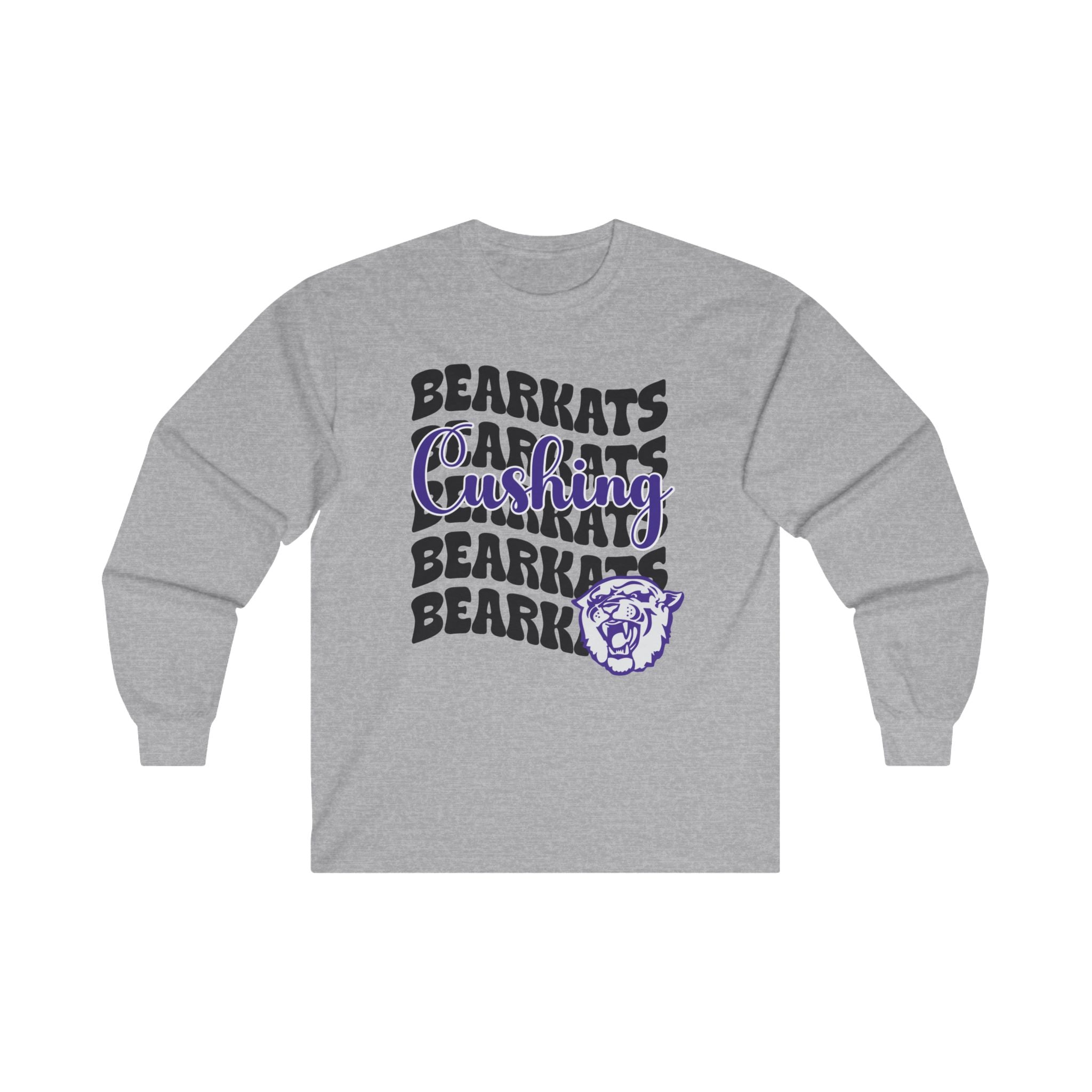 Gildan School Spirit Long Sleeve Tee  | CUSHING BEARKATS | STACKED LOGO