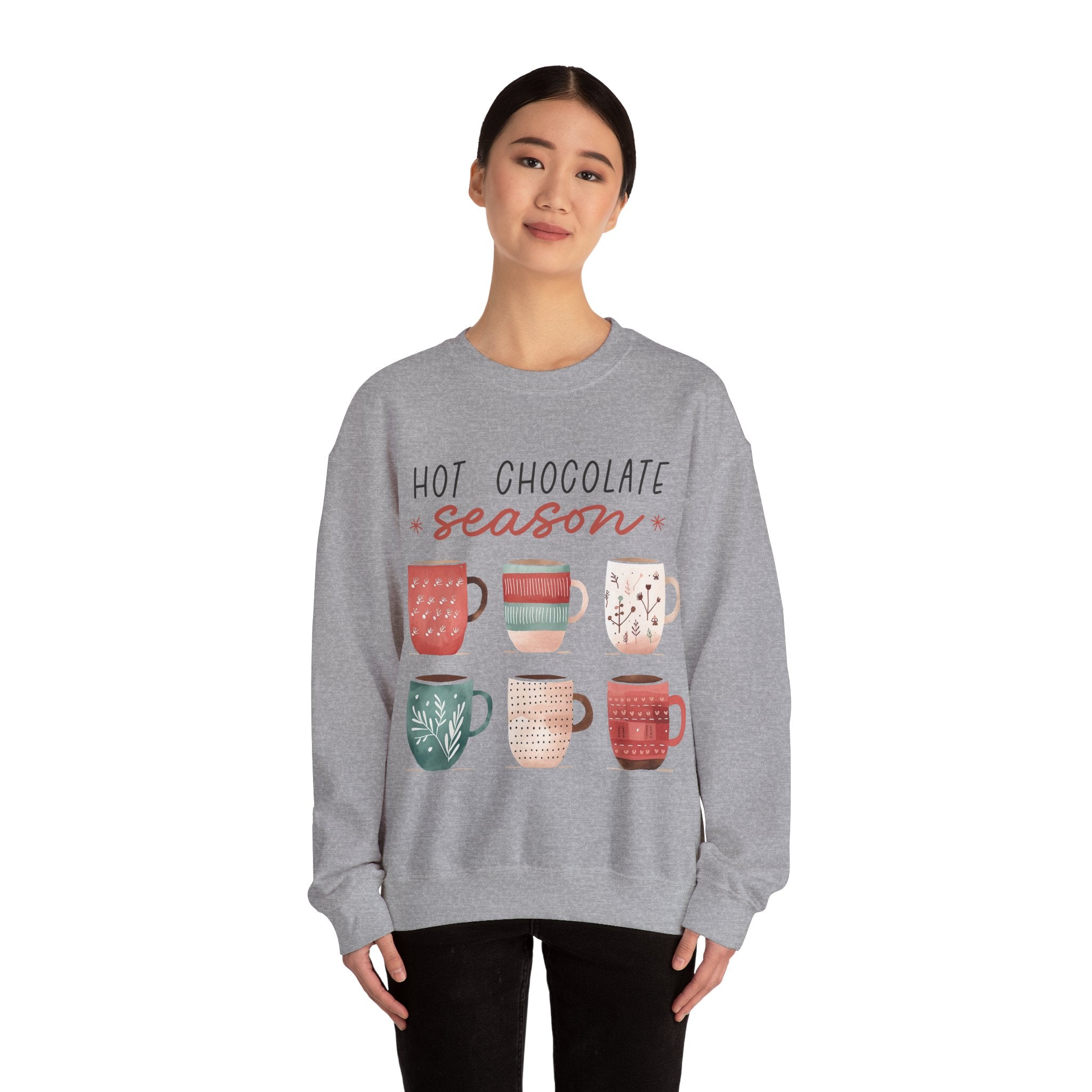 Gildan Hot Chocolate Season Crewneck Sweatshirt - Cozy Unisex Winter Apparel