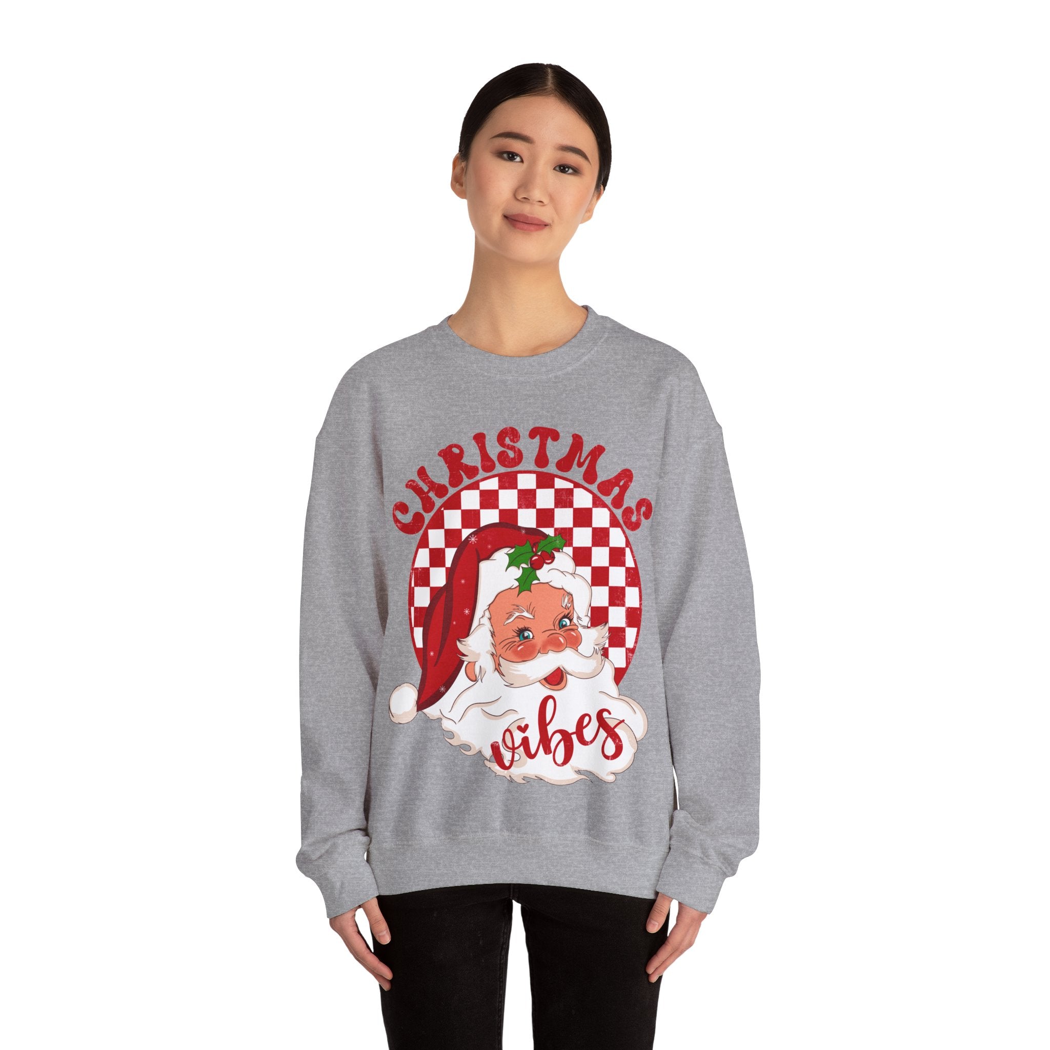 Gildan Festive Christmas Vibes Unisex Crewneck Sweatshirt