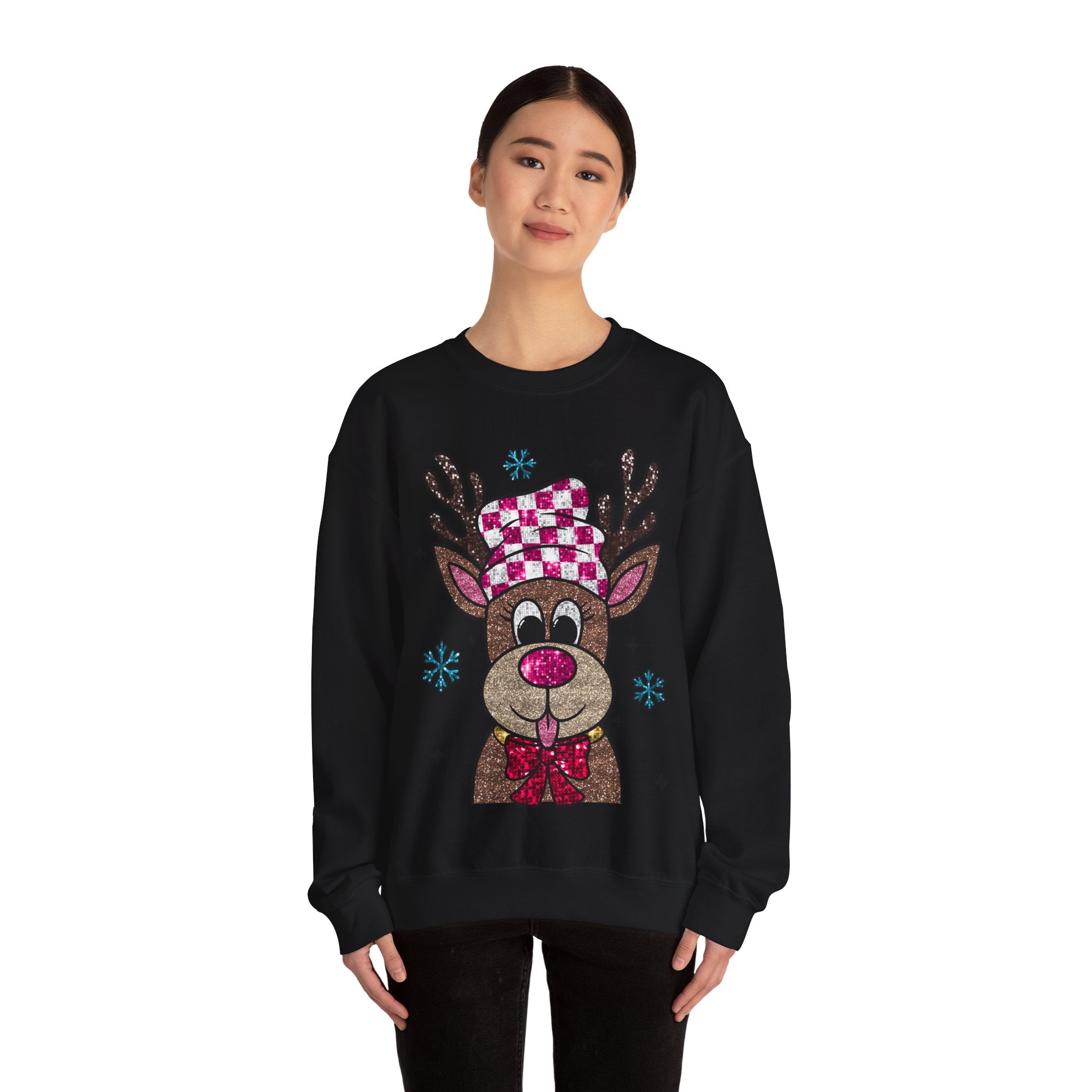 Gildan Cozy Rudolph Christmas Crewneck Sweatshirt