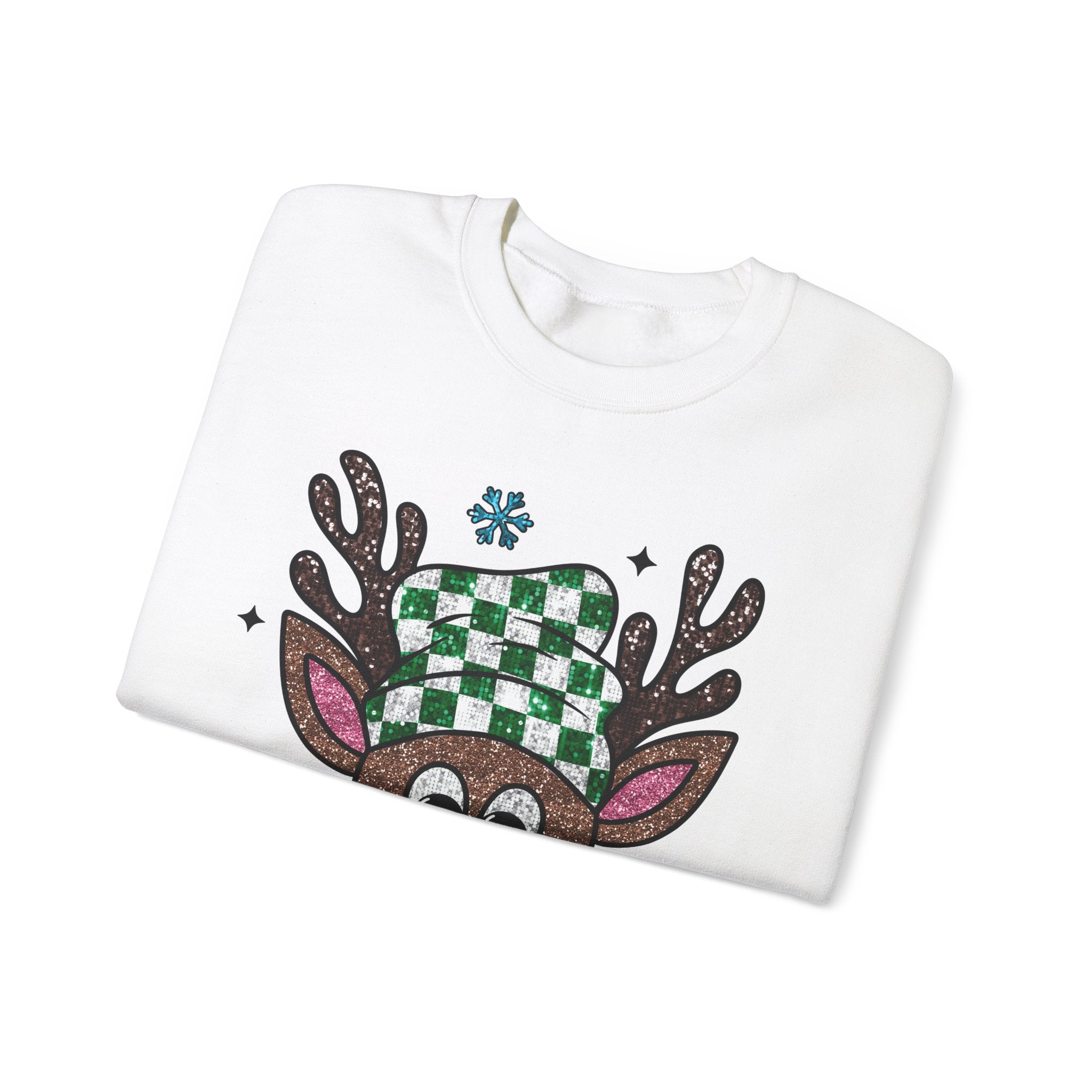 Gildan Festive Reindeer Crewneck Sweatshirt for Holiday Cheer