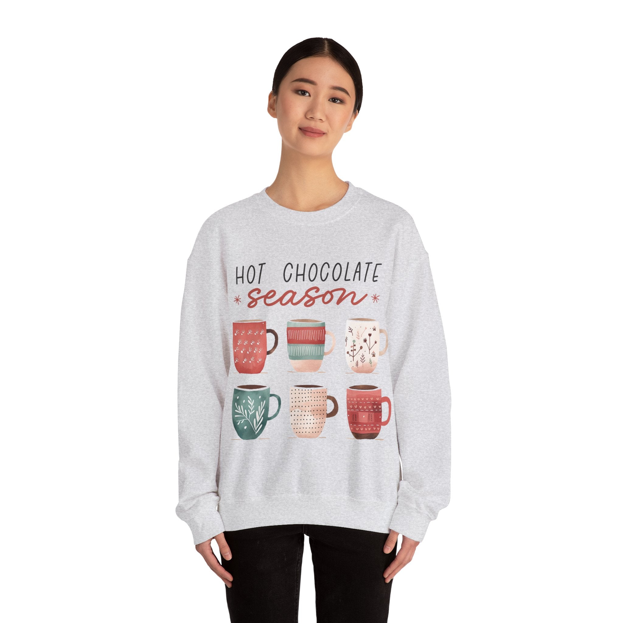 Gildan Hot Chocolate Season Crewneck Sweatshirt - Cozy Unisex Winter Apparel